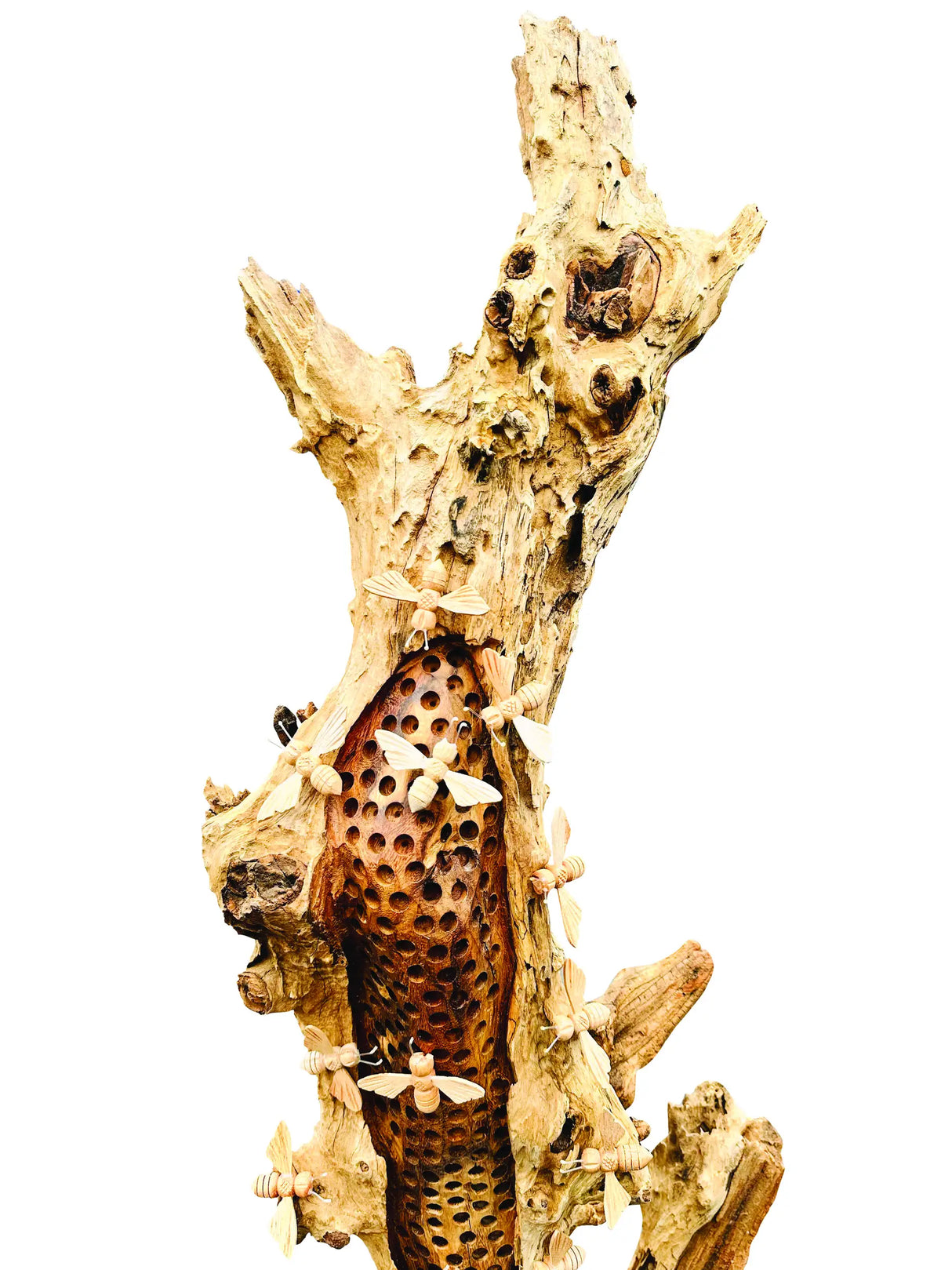 100CM BEE HIVE SCULPTURE WITH 20 BEES