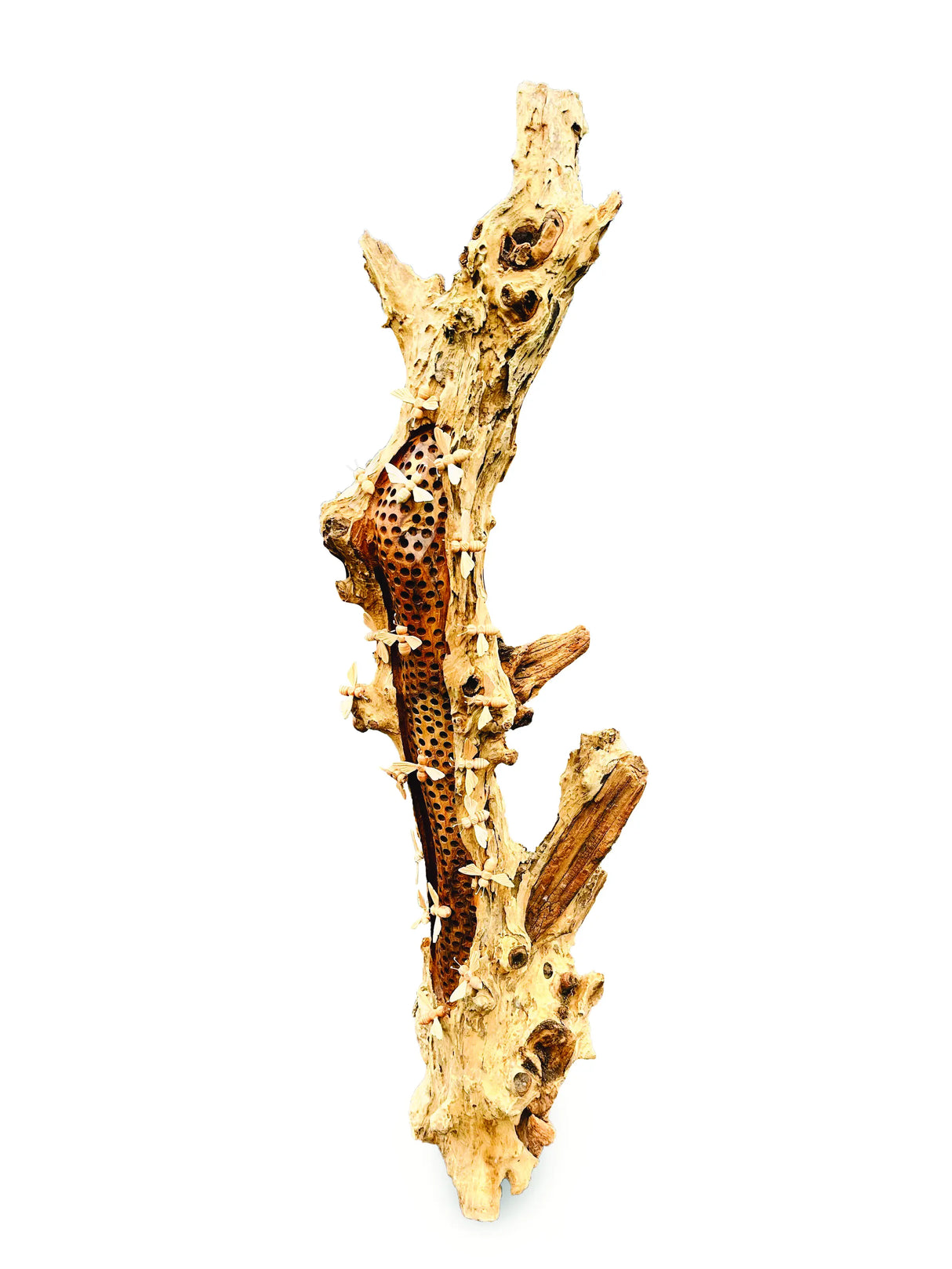 100CM BEE HIVE SCULPTURE WITH 20 BEES