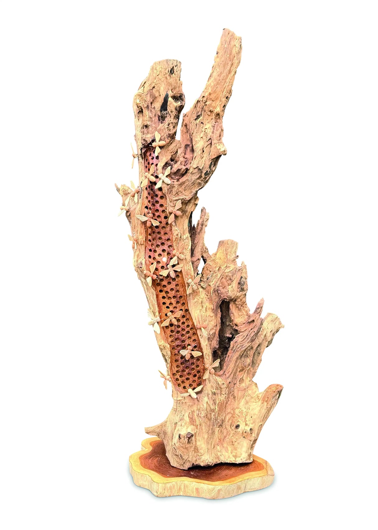 100CM BEE HIVE SCULPTURE WITH 20 BEES