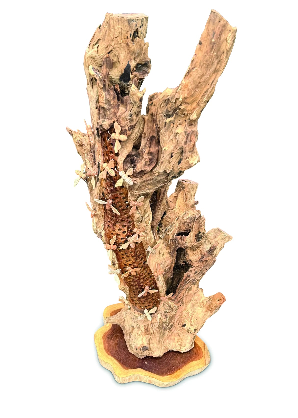 100CM BEE HIVE SCULPTURE WITH 20 BEES