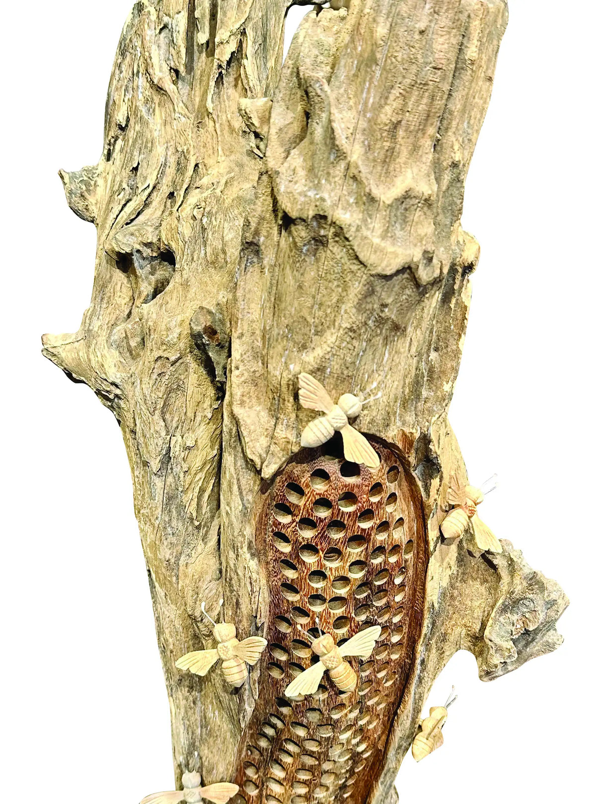 100CM BEE HIVE SCULPTURE WITH 20 BEES