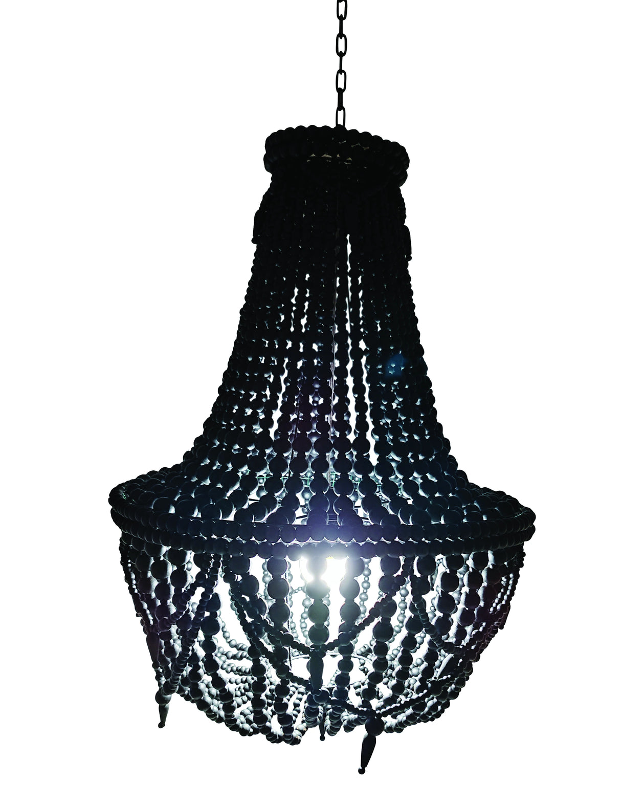 Artisan Beaded Lampshade 50x50x65cm Bali Black