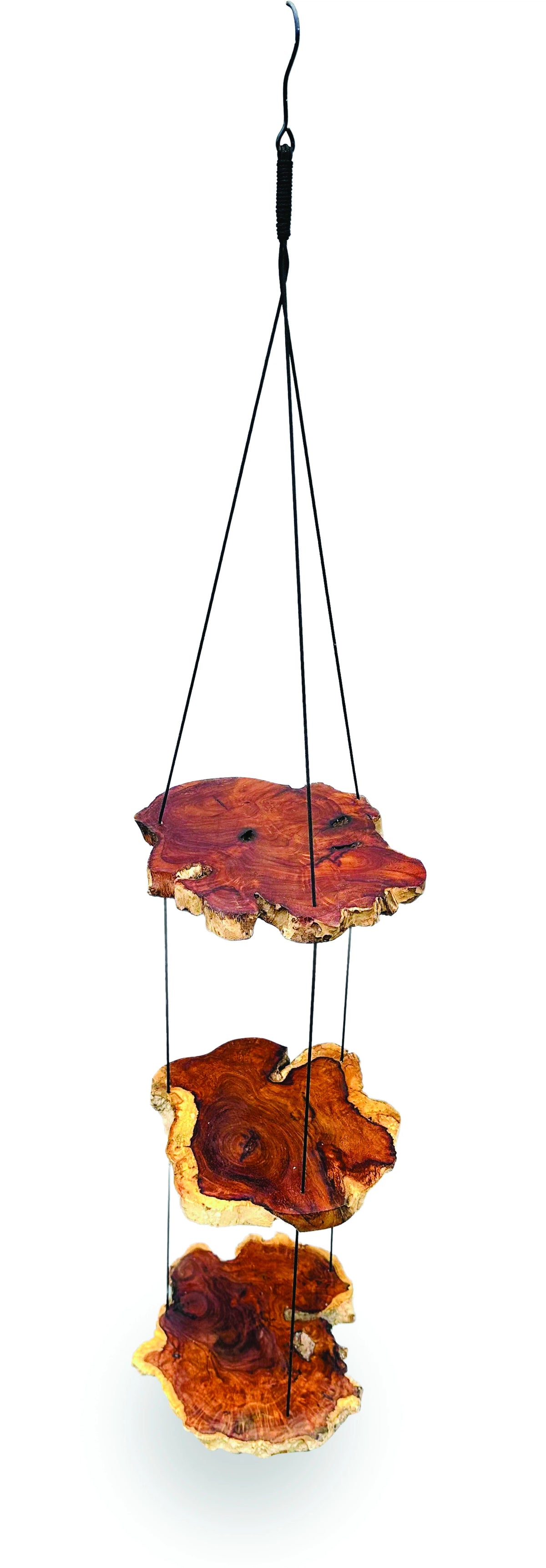 Hanging Tree Root Slices 3 Shelves 100cm