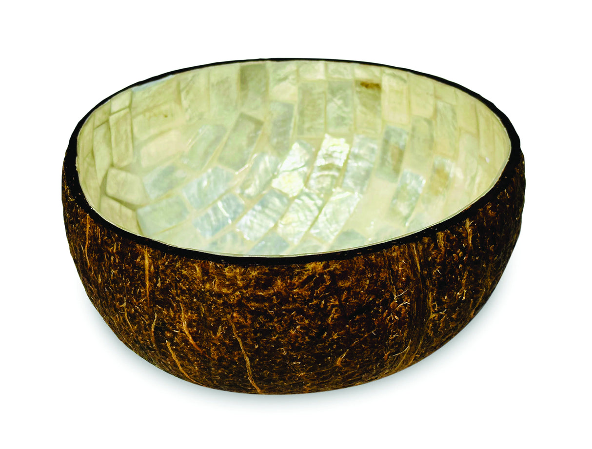Natural Coconut Bowl With Pearl Inlay