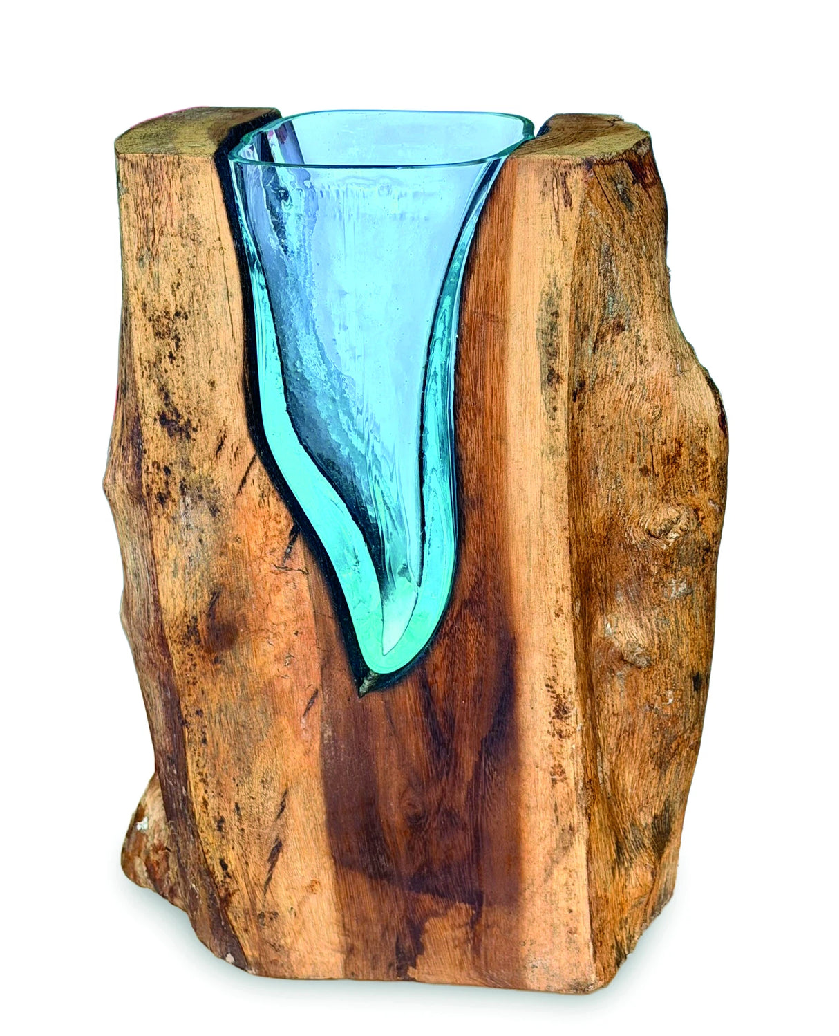 Rectangle Molten Lava Glass Vase 30cm