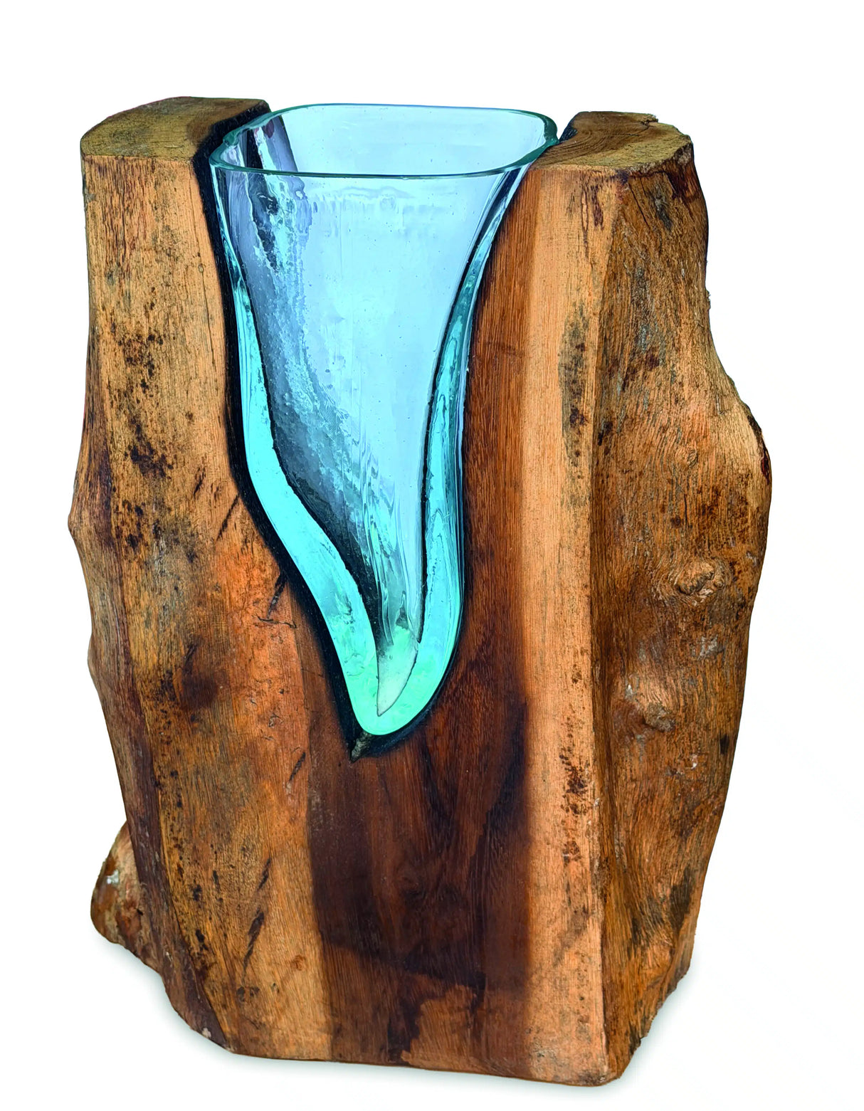 Rectangle Molten Lava Glass Vase 30cm