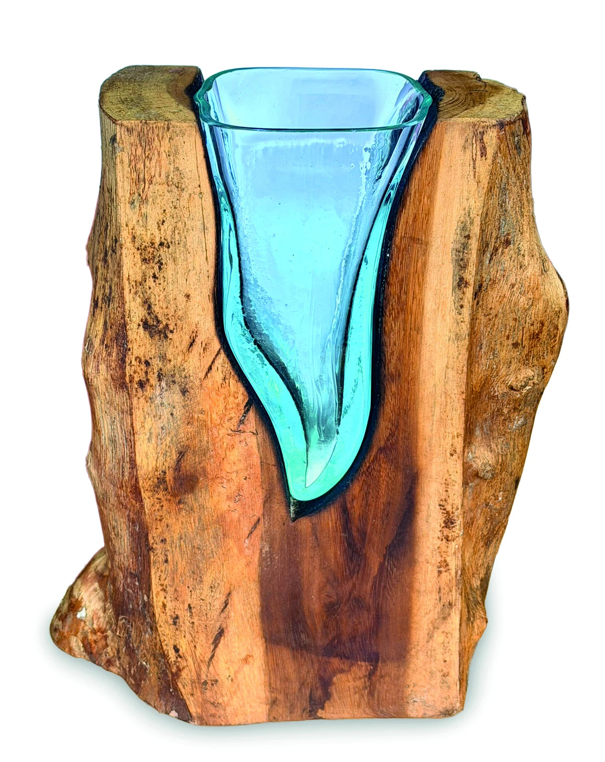 Rectangle Molten Lava Glass Vase 30cm