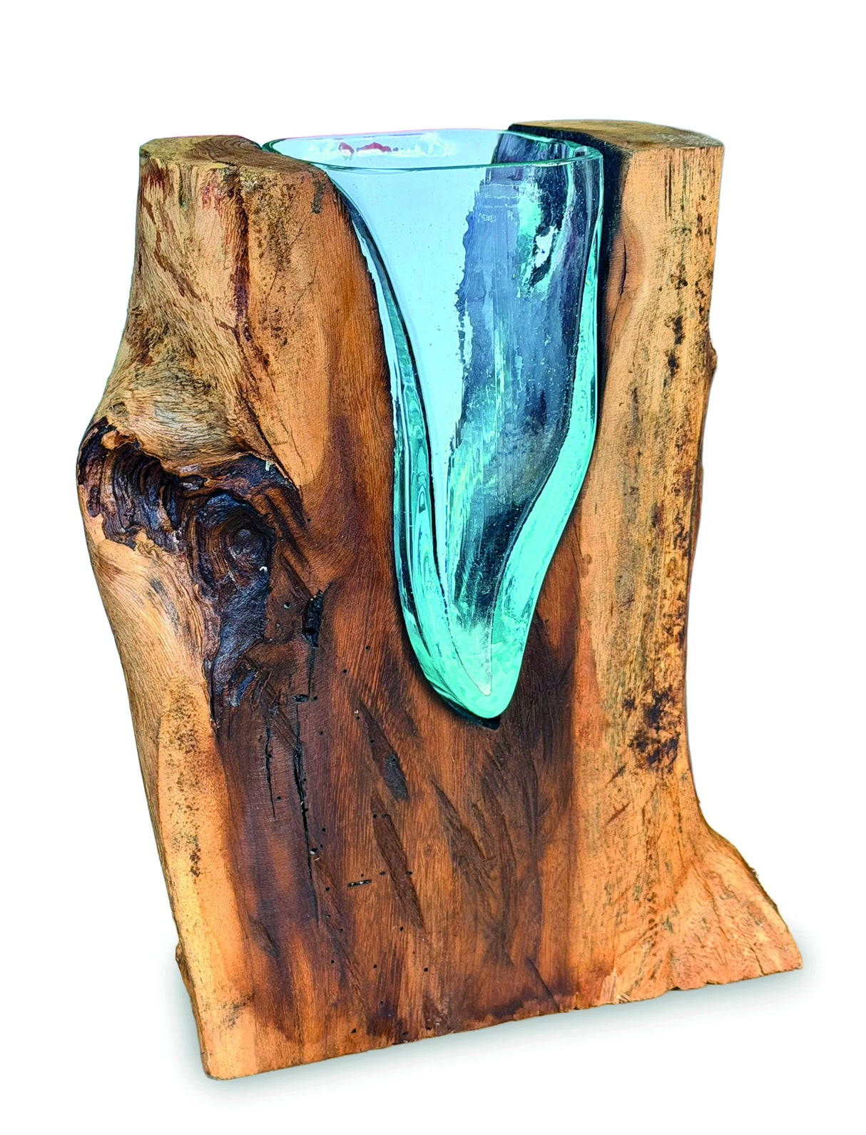 Rectangle Molten Lava Glass Vase 30cm