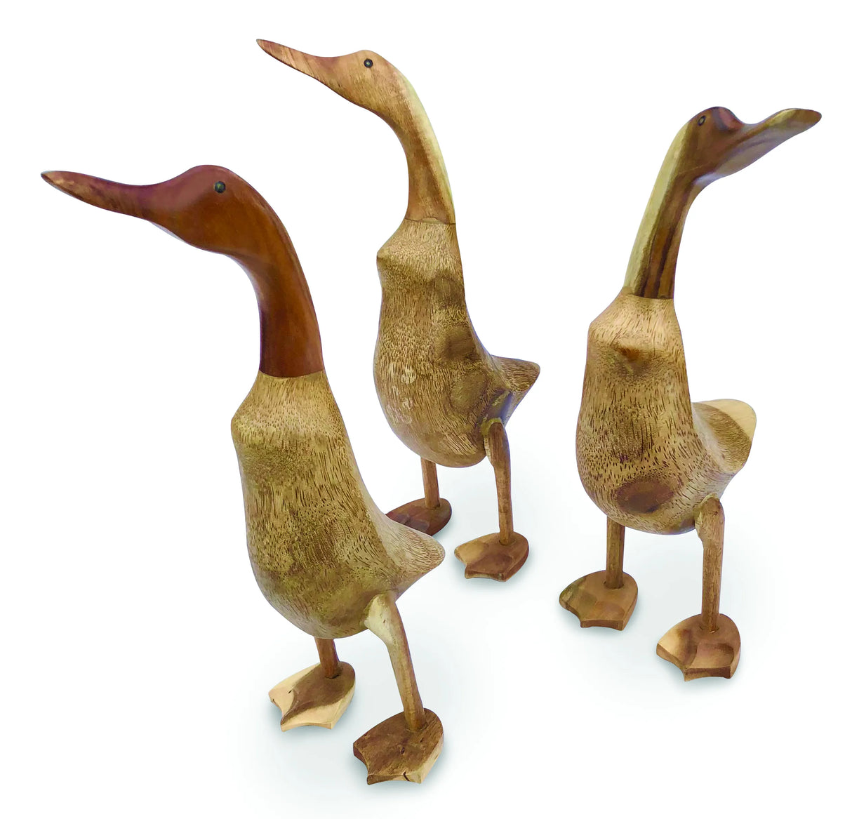 SMOOTH DUCK NATURAL 45cm LARGE, SET OF 3