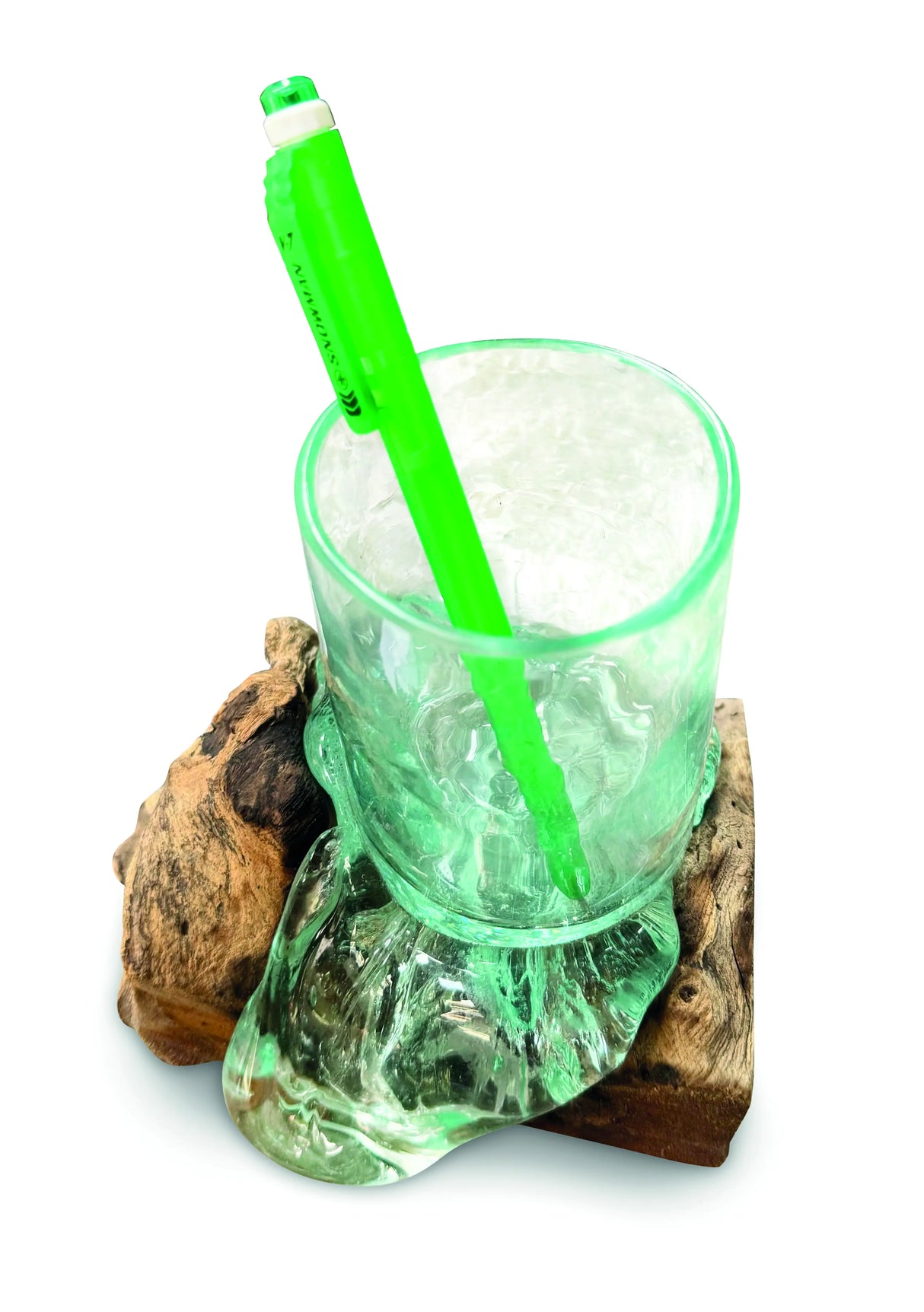 MOLTEN GLASS PEN HOLDER/CANDLE HOLDER (FOR LED CANDLES UP TO 5 CM DIAMETER)