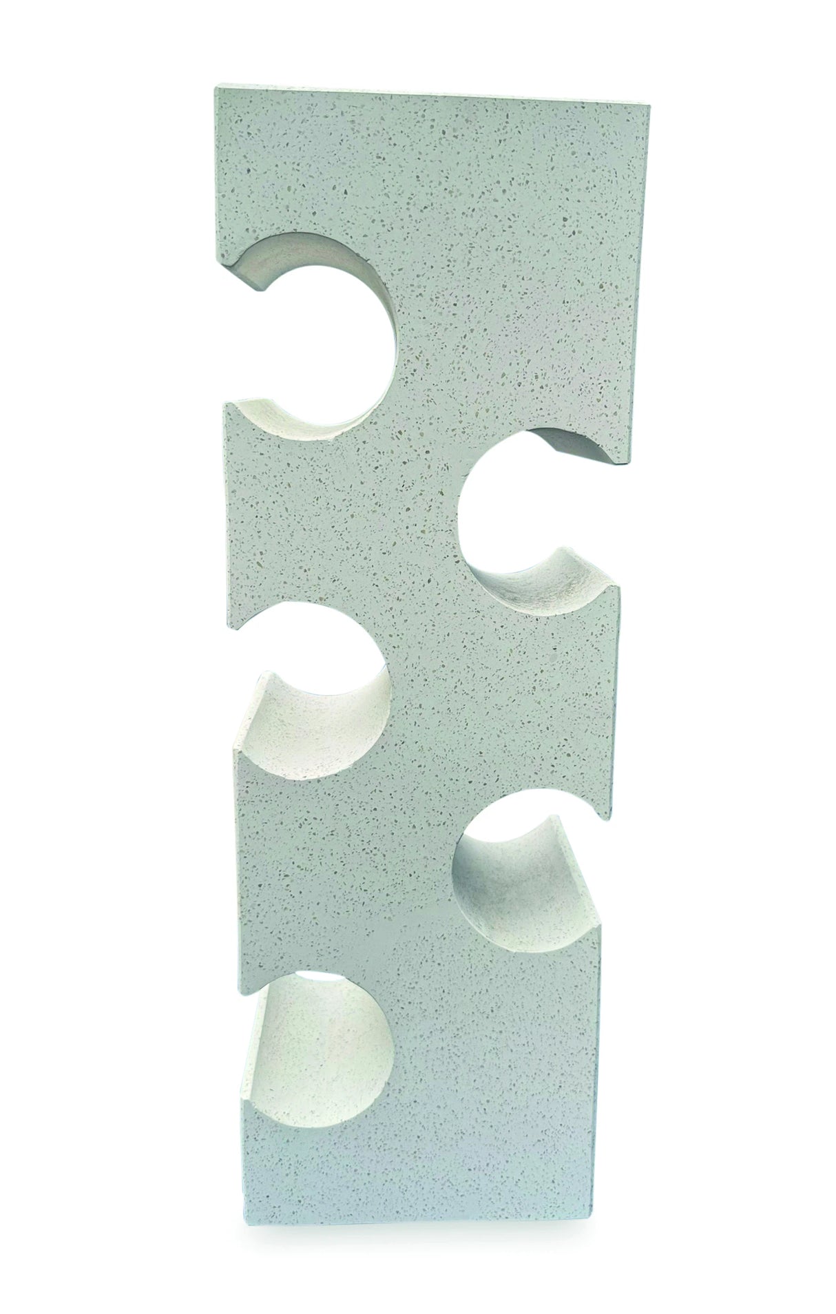 White Terrazzo Stone Cube Wine Rack 60cm