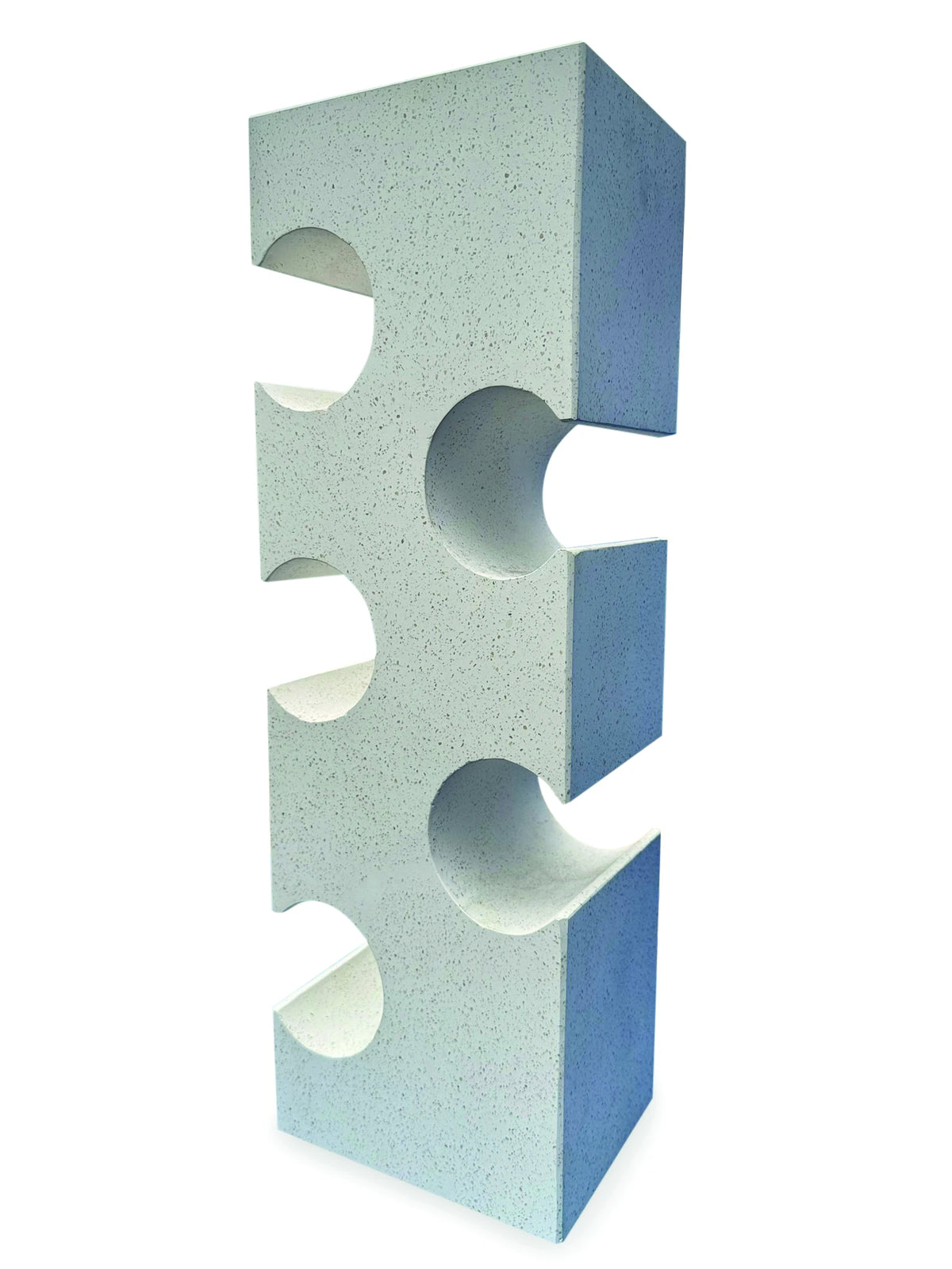 White Terrazzo Stone Cube Wine Rack 60cm
