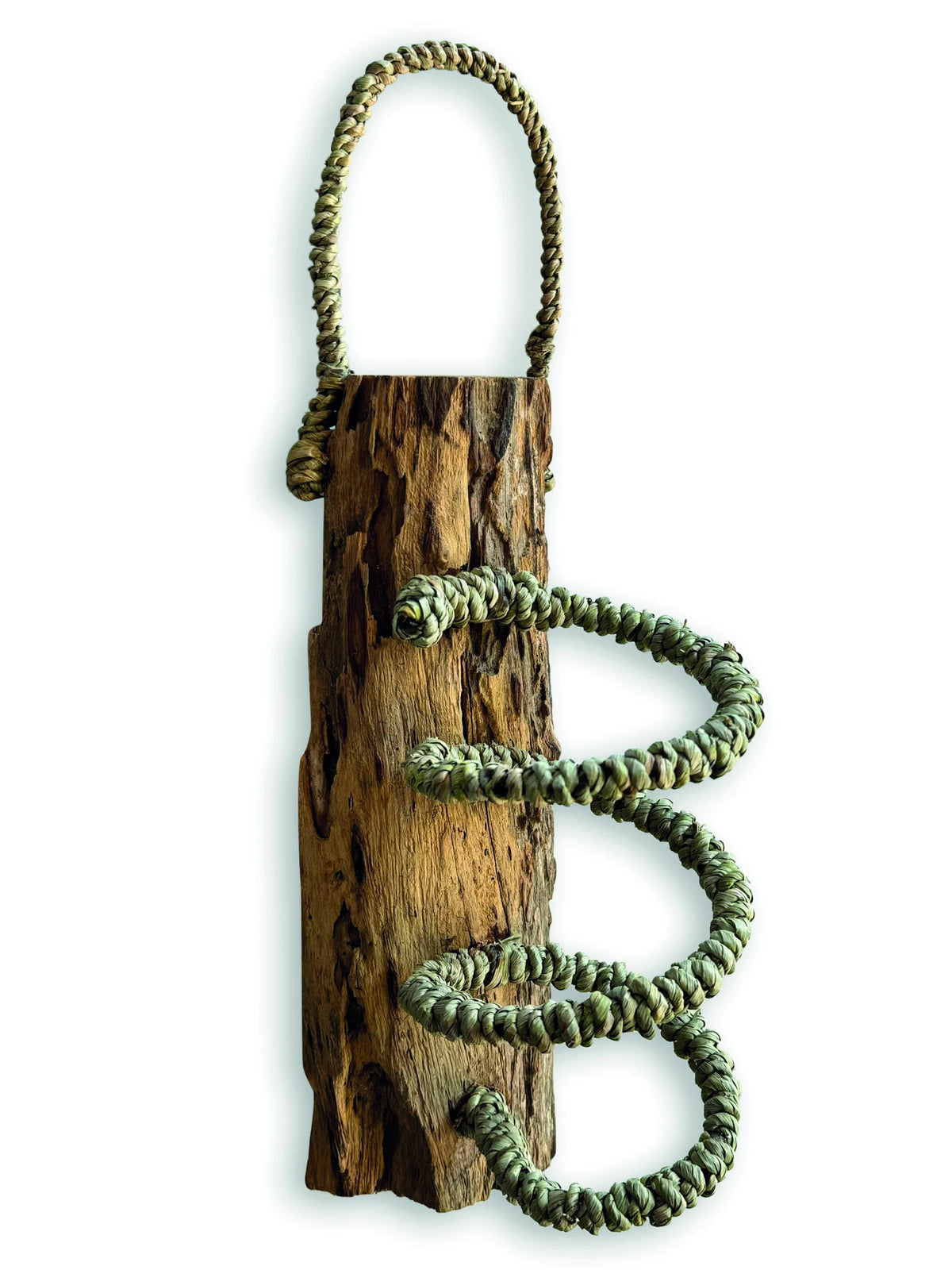Driftwood & Rope Wine Holder Wall Hanging
