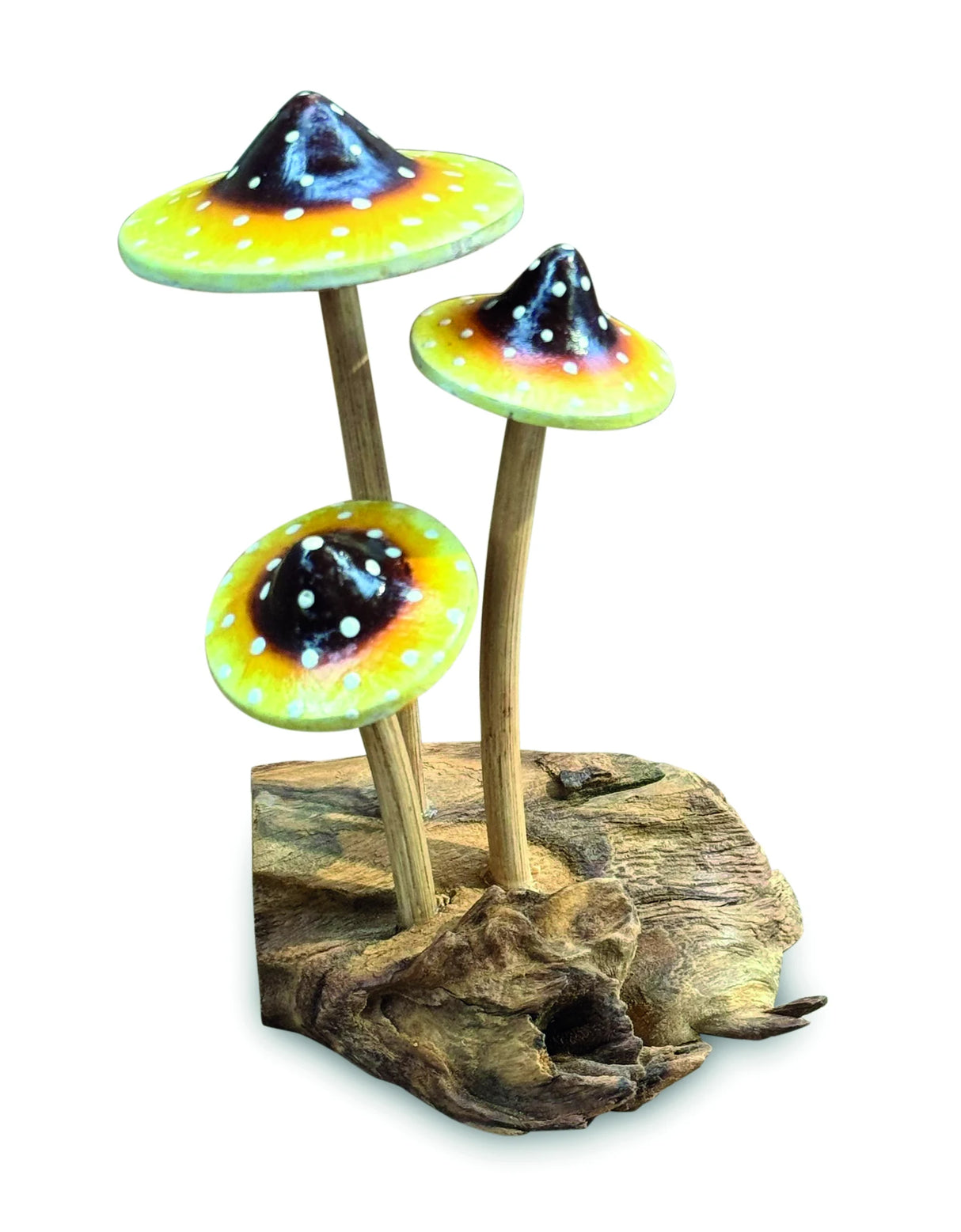 AMANITA YELLOW PSYCHEDELIC 3x MUSHROOMS 14cm.