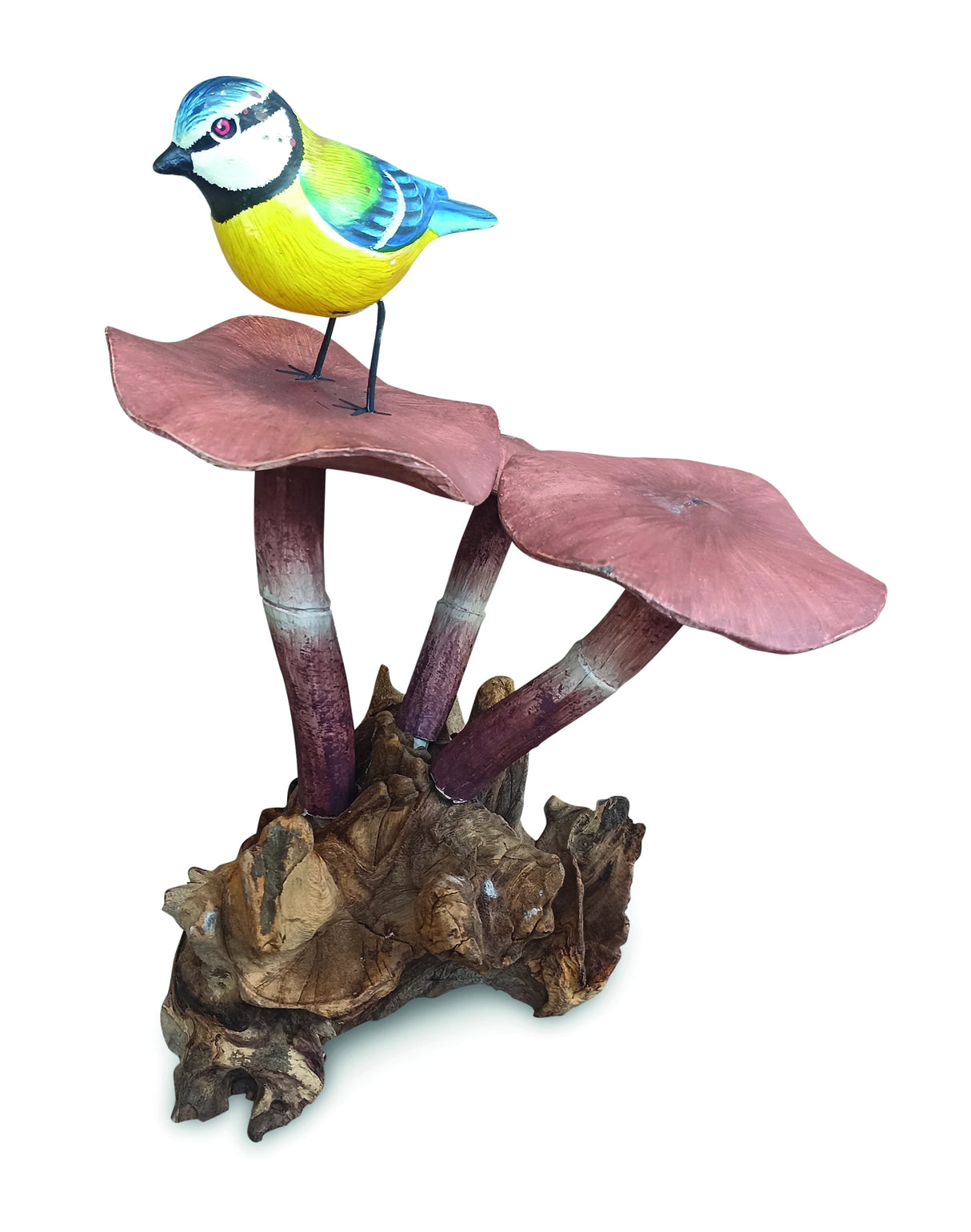 Blue Tit On Mushroom Sculpture 26cm