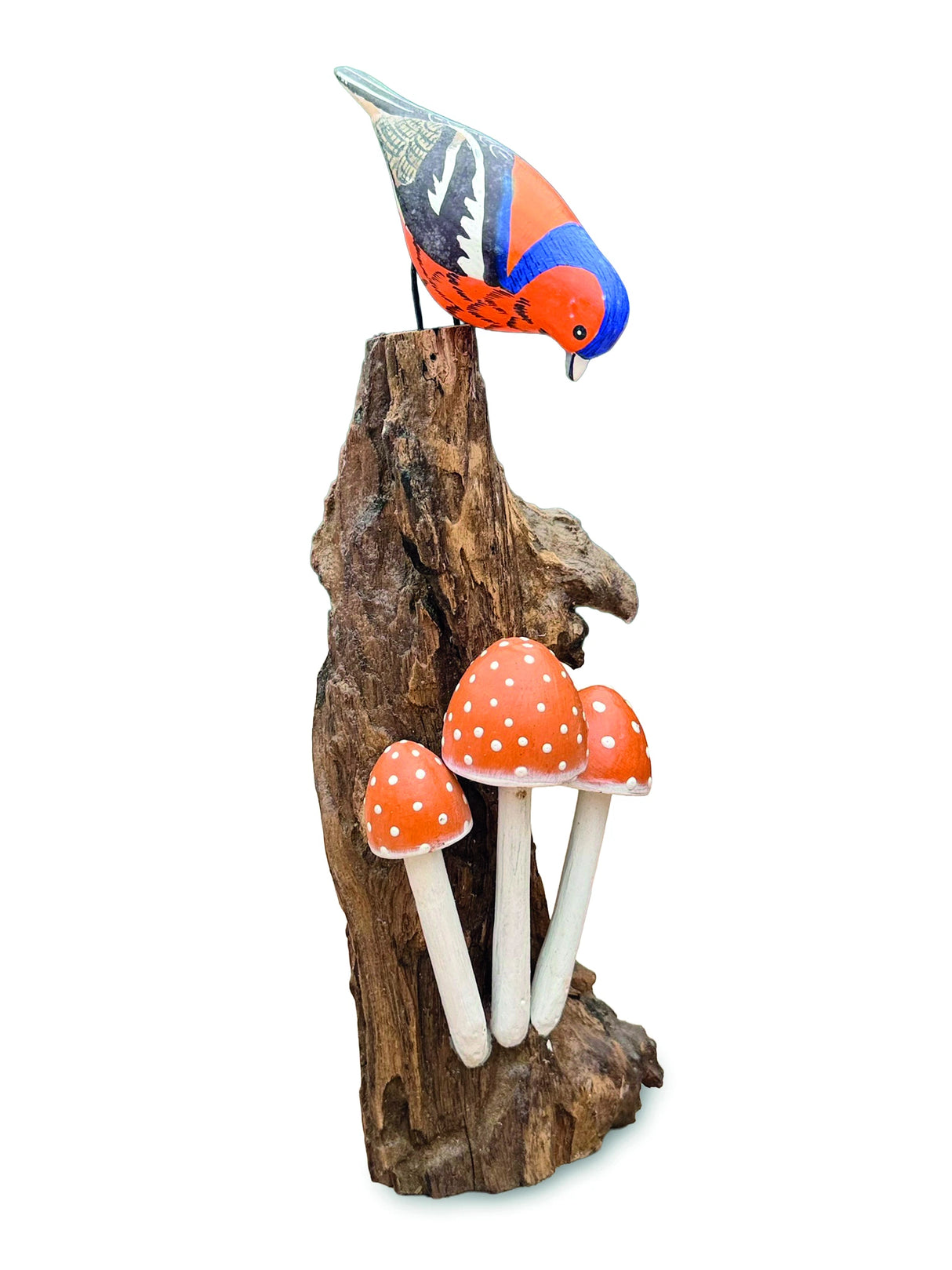 Chaffinch Eating Mushrooms 18cm