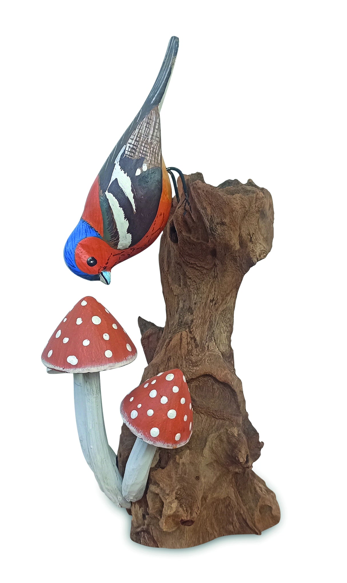 Chaffinch Eating Mushrooms 18cm