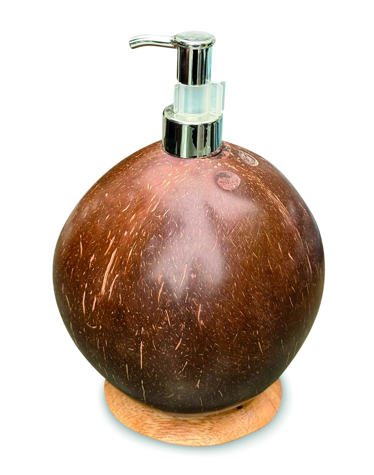COCONUT SHELL LOTION/SOAP DISPENSER ROUND
