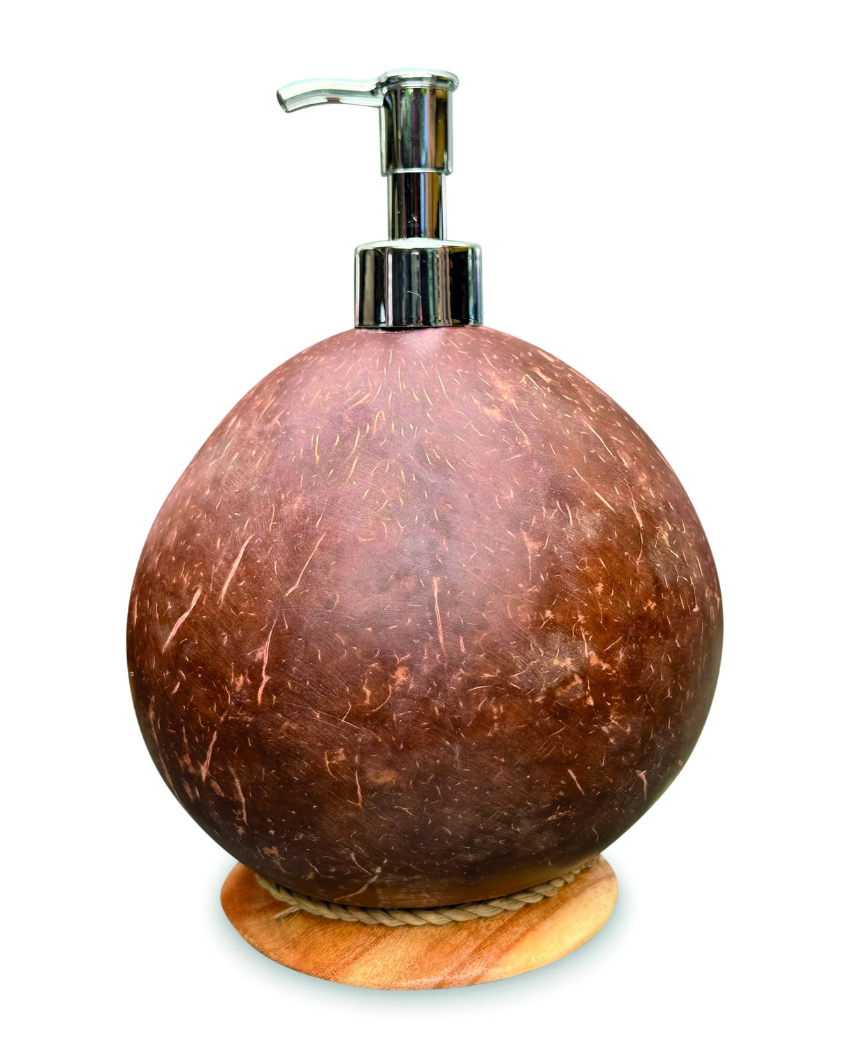 COCONUT SHELL LOTION/SOAP DISPENSER ROUND