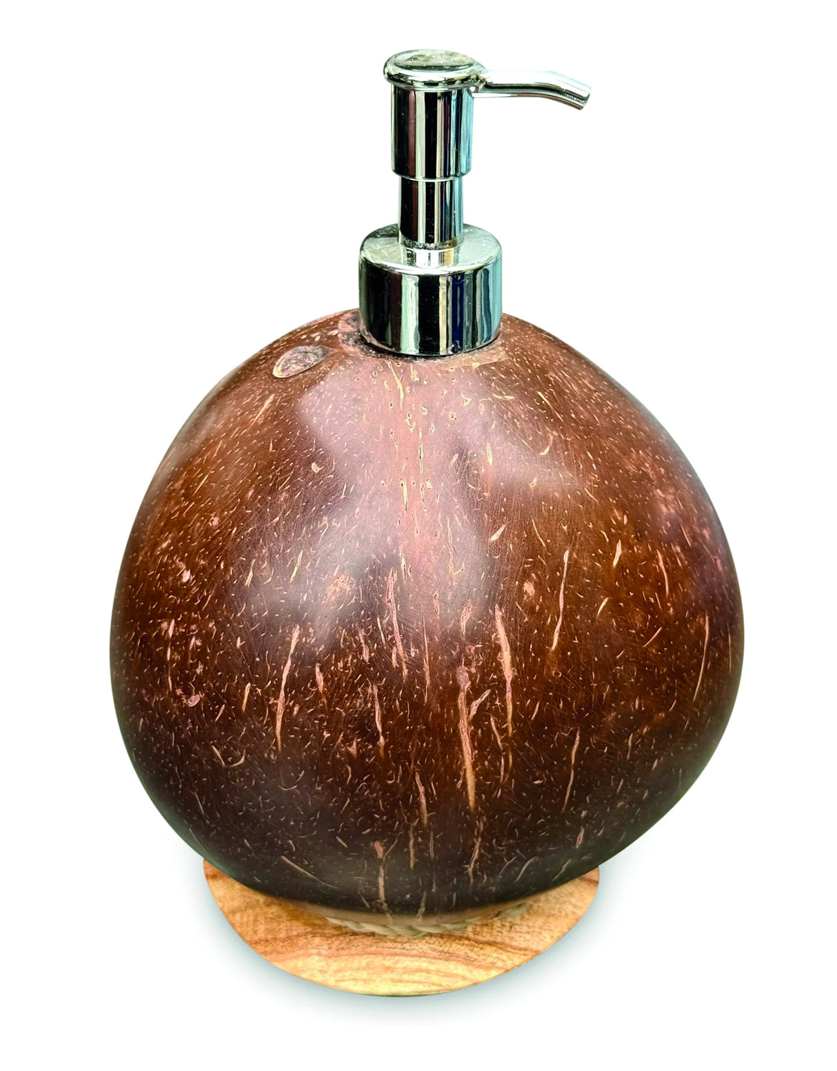COCONUT SHELL LOTION/SOAP DISPENSER ROUND