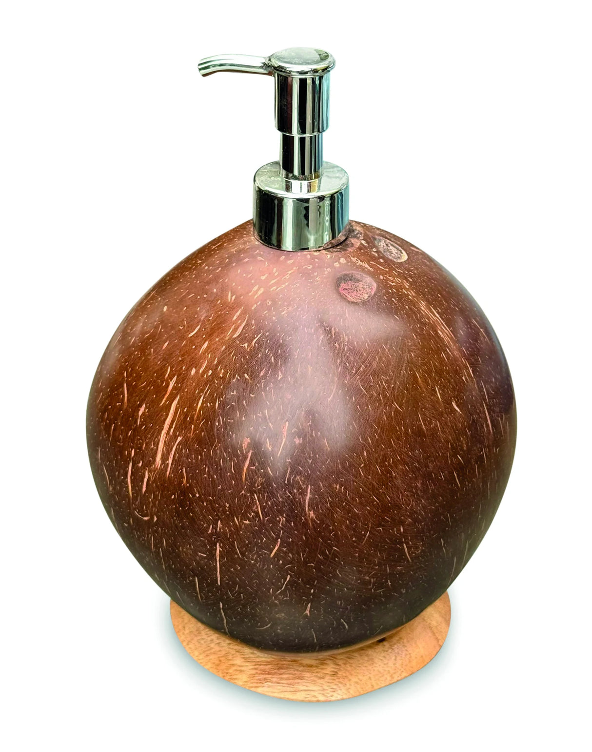COCONUT SHELL LOTION/SOAP DISPENSER ROUND