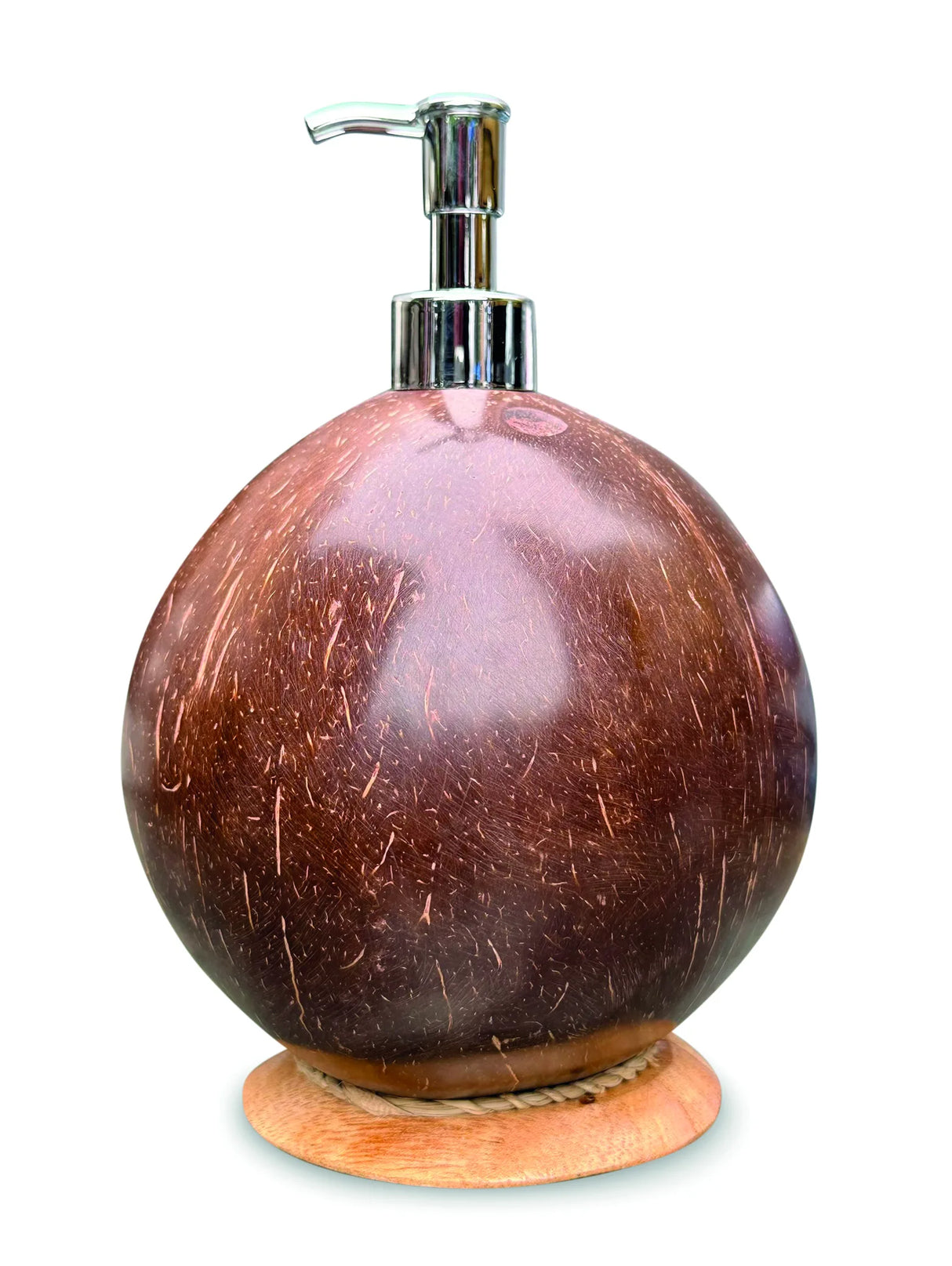 COCONUT SHELL LOTION/SOAP DISPENSER ROUND