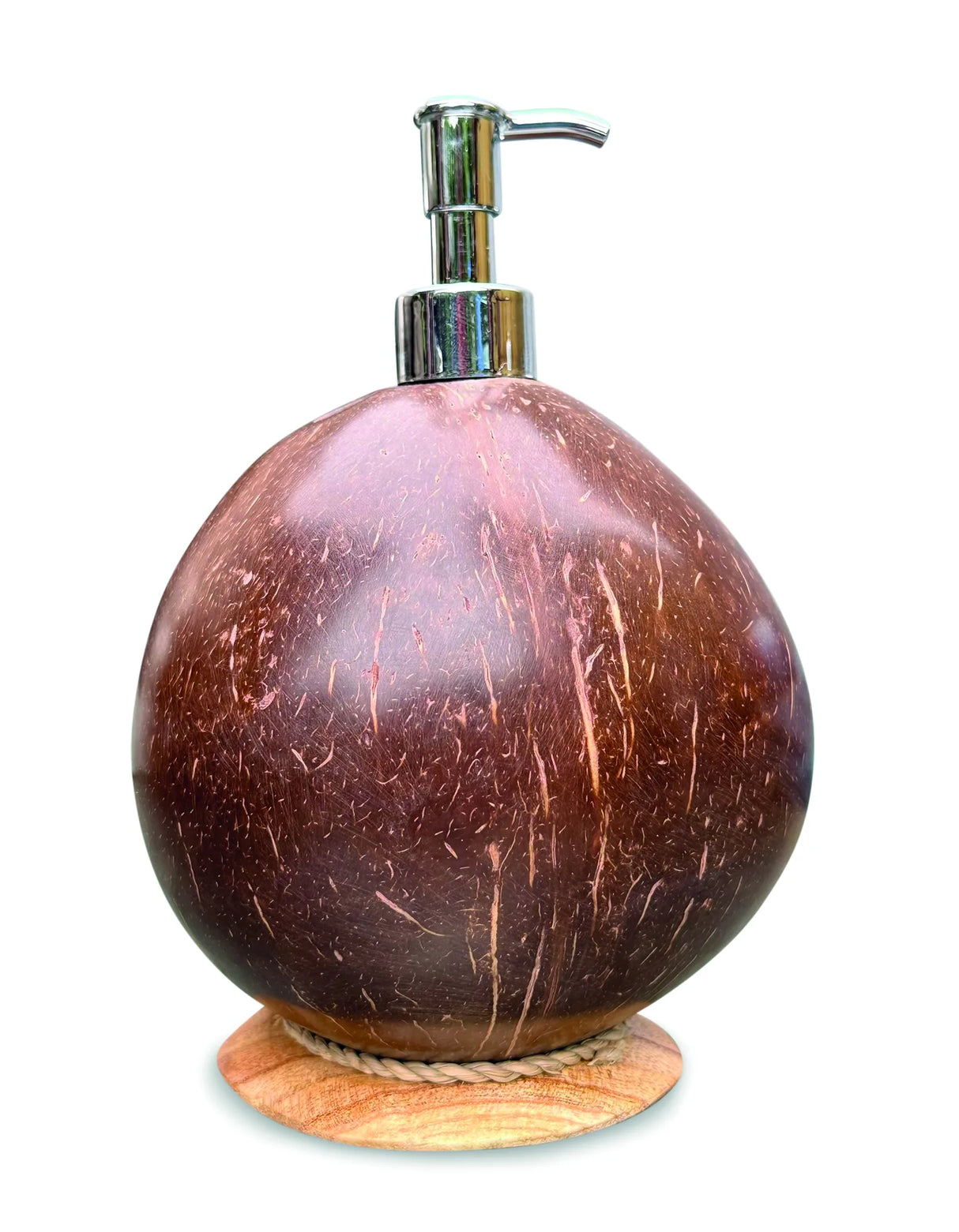 COCONUT SHELL LOTION/SOAP DISPENSER ROUND