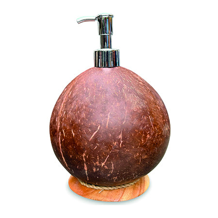 COCONUT SHELL LOTION/SOAP DISPENSER ROUND