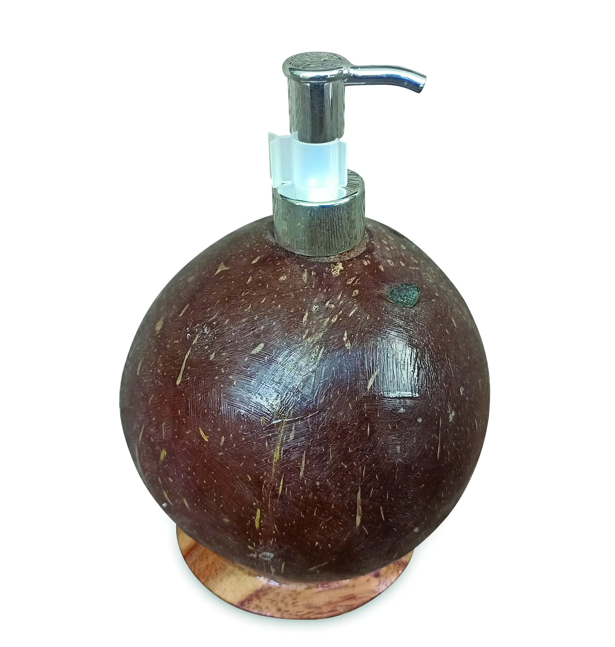 COCONUT SHELL LOTION/SOAP DISPENSER ROUND