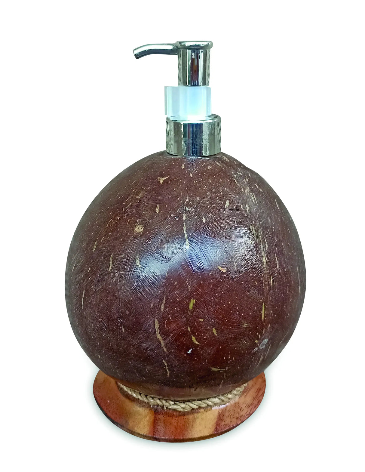 COCONUT SHELL LOTION/SOAP DISPENSER ROUND