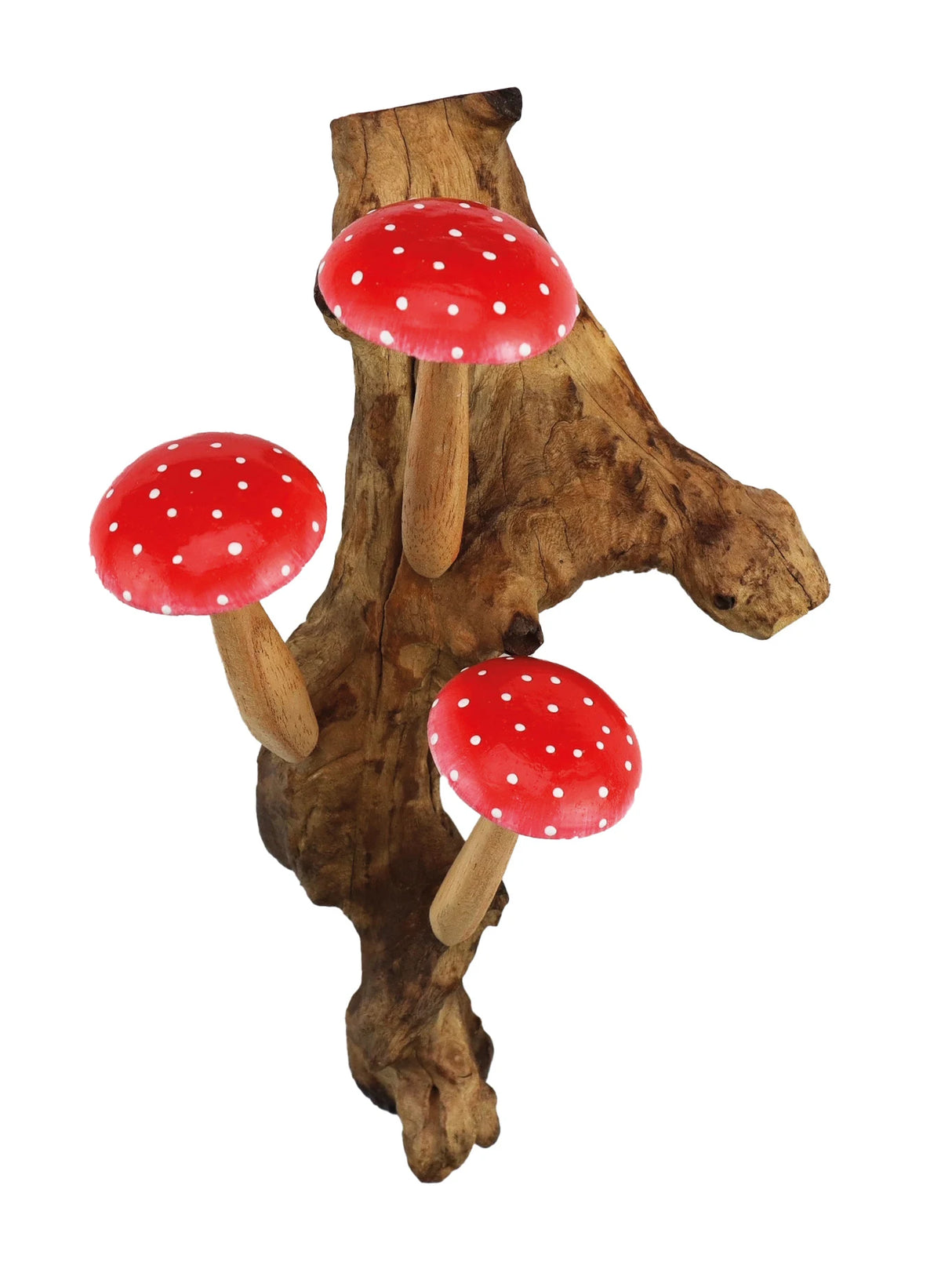 RED WALL HANGING 3 MUSHROOMS SCULPTURE
