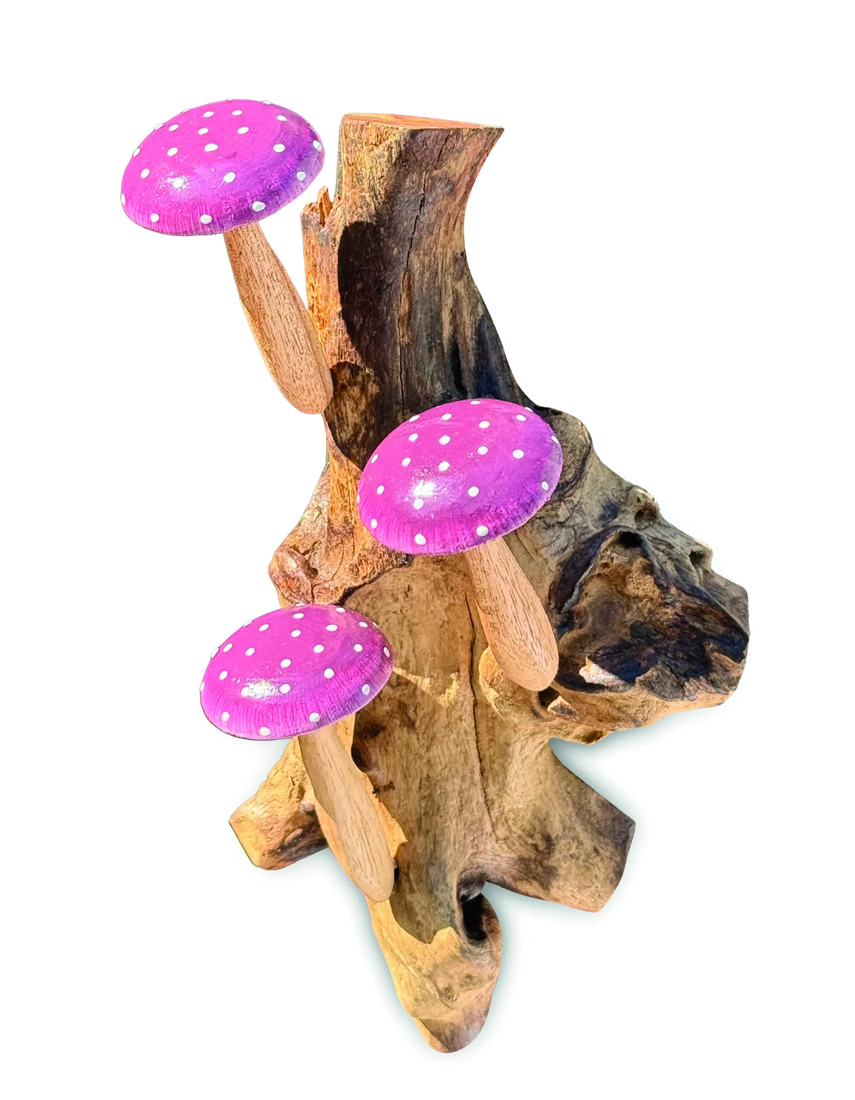 VIOLET WALL HANGING 3 MUSHROOMS SCULPTURE