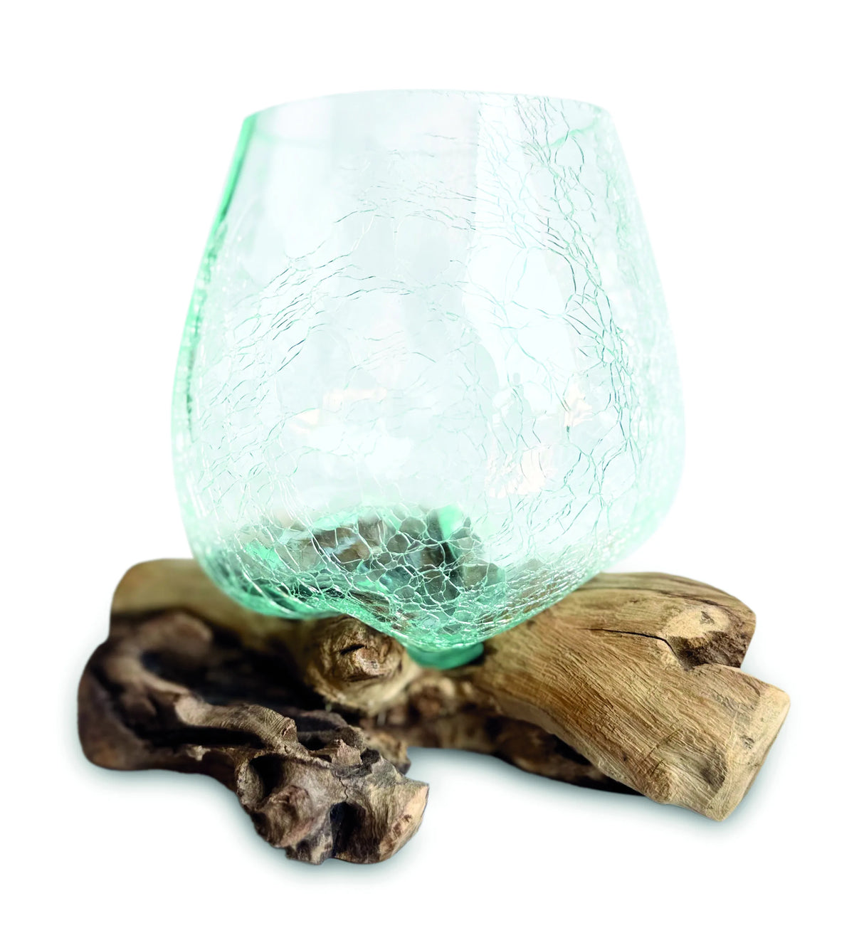 CRACKLE GLASS BOWL 17 CM