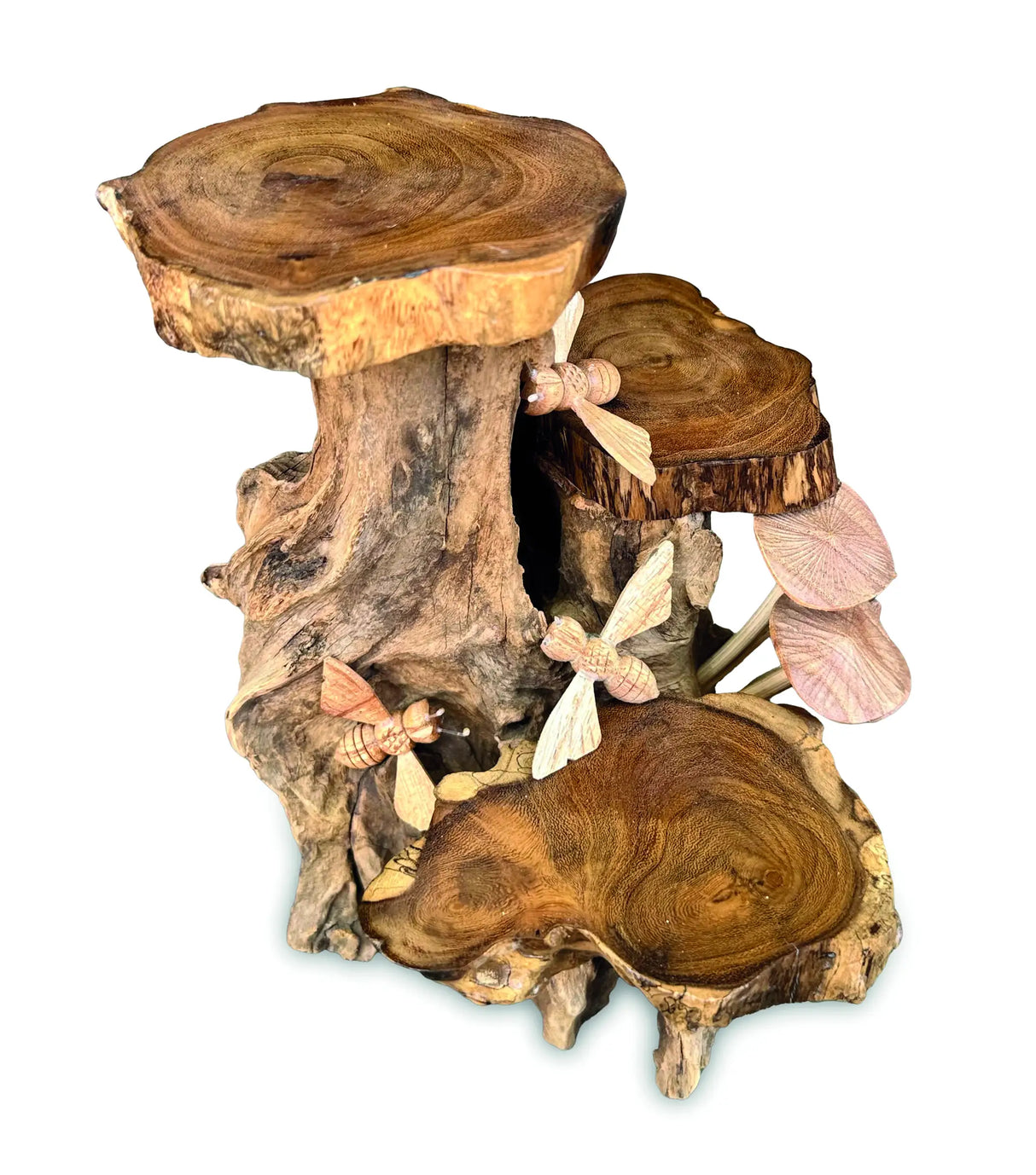 TRIPLE MINI SHELVES WITH BEES + MUSHROOMS 24 CM
