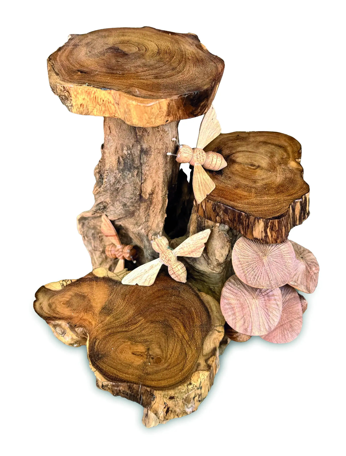 TRIPLE MINI SHELVES WITH BEES + MUSHROOMS 24 CM