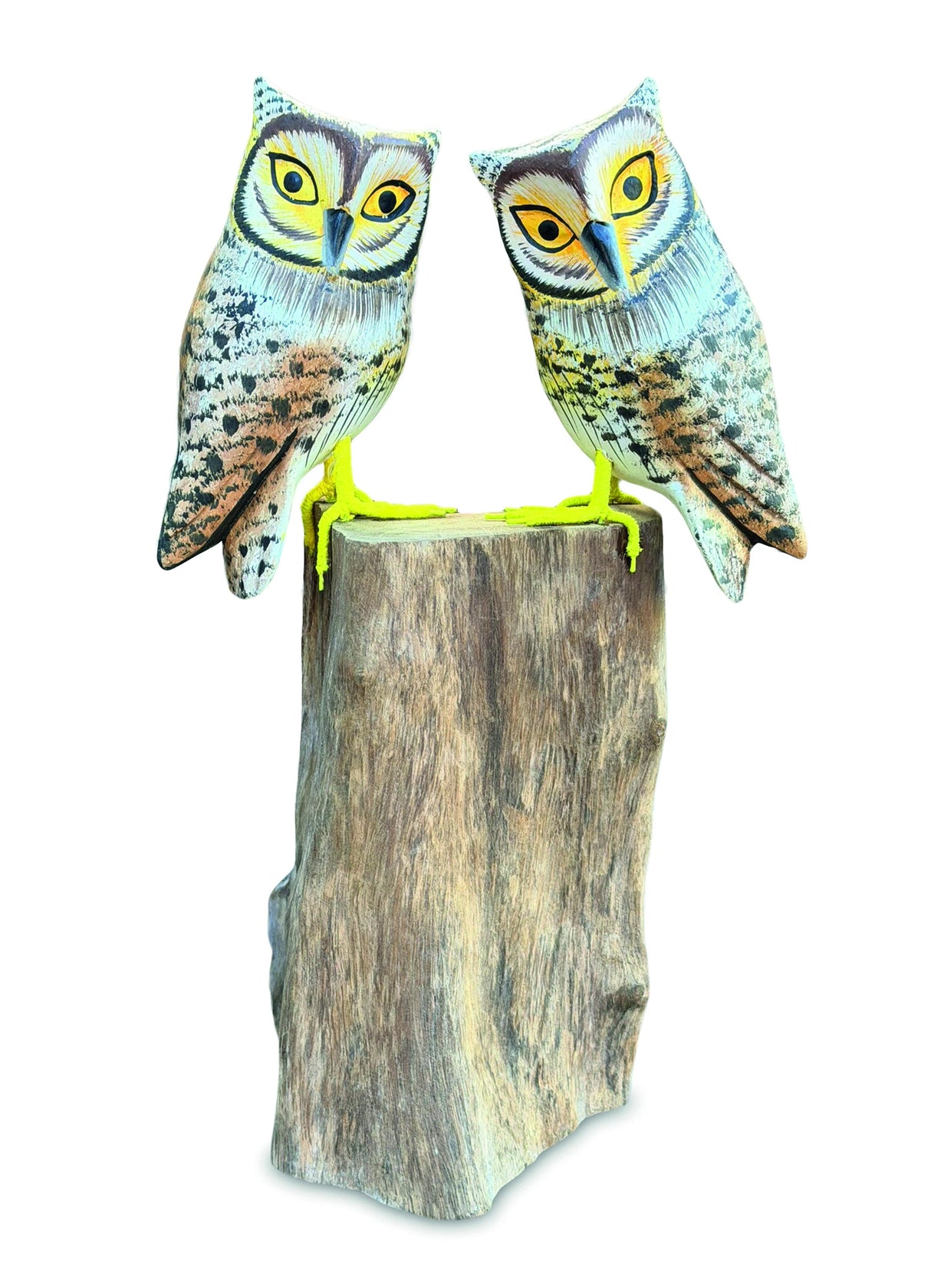 Painted Double Tawny Owls 27cm