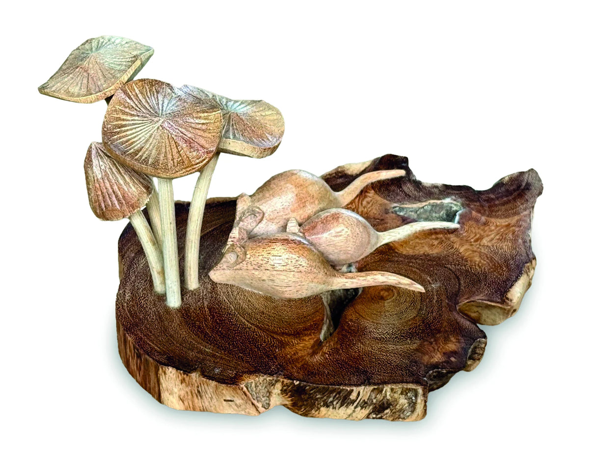3 BLIND MICE WITH MUSHROOMS 10 CM
