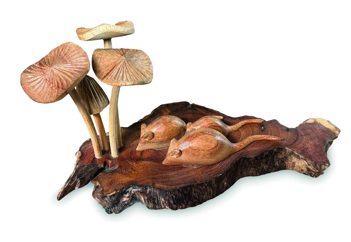 3 BLIND MICE WITH MUSHROOMS 10 CM