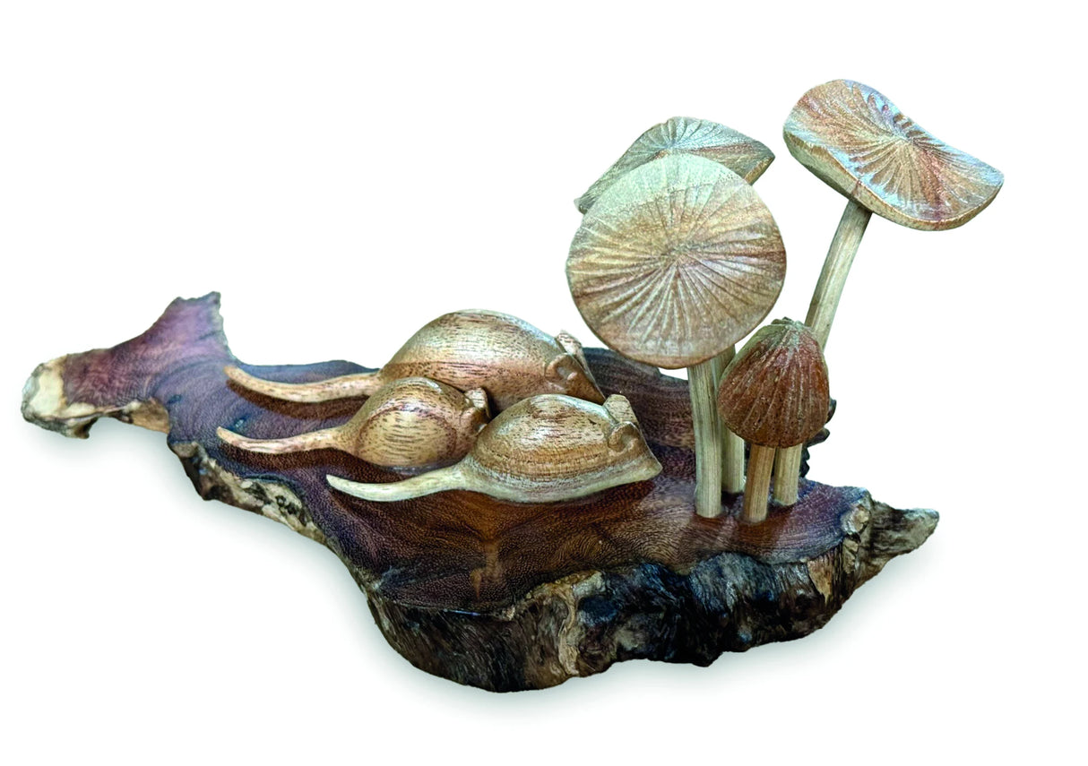 3 BLIND MICE WITH MUSHROOMS 10 CM