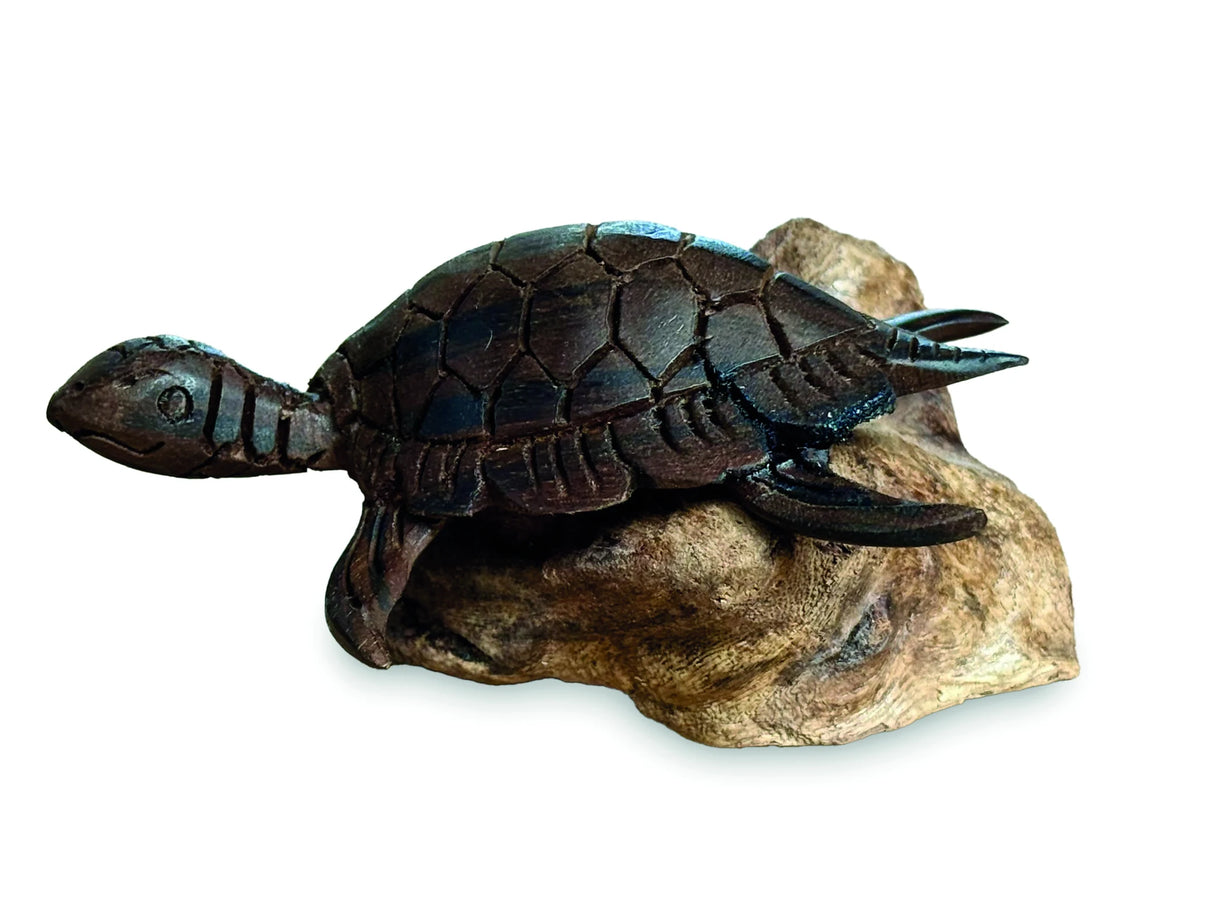 DARK TURTLE ON ROCKS 7 CM