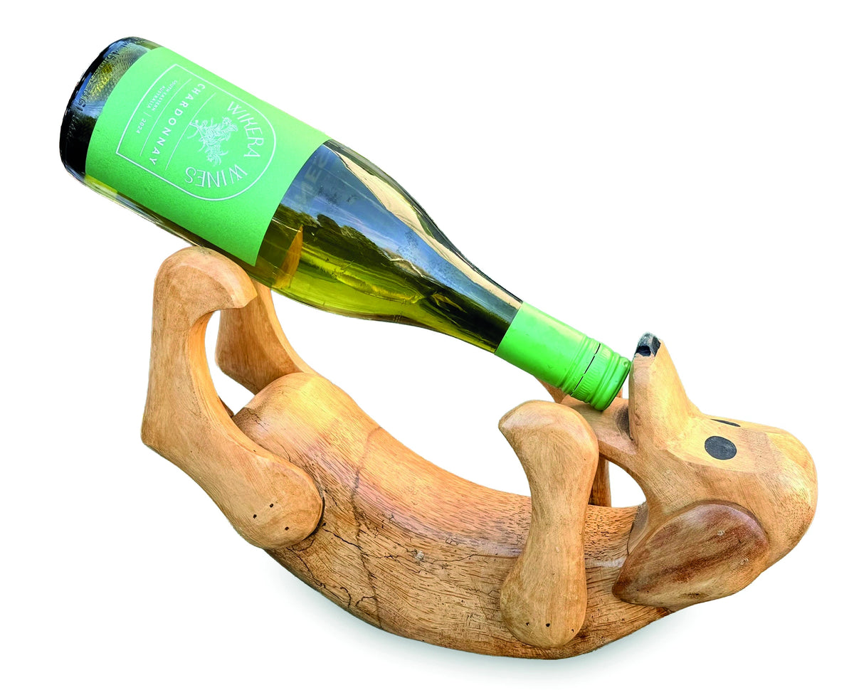 Duncan The Drunken Dog Bottle Holder Natural 35cm