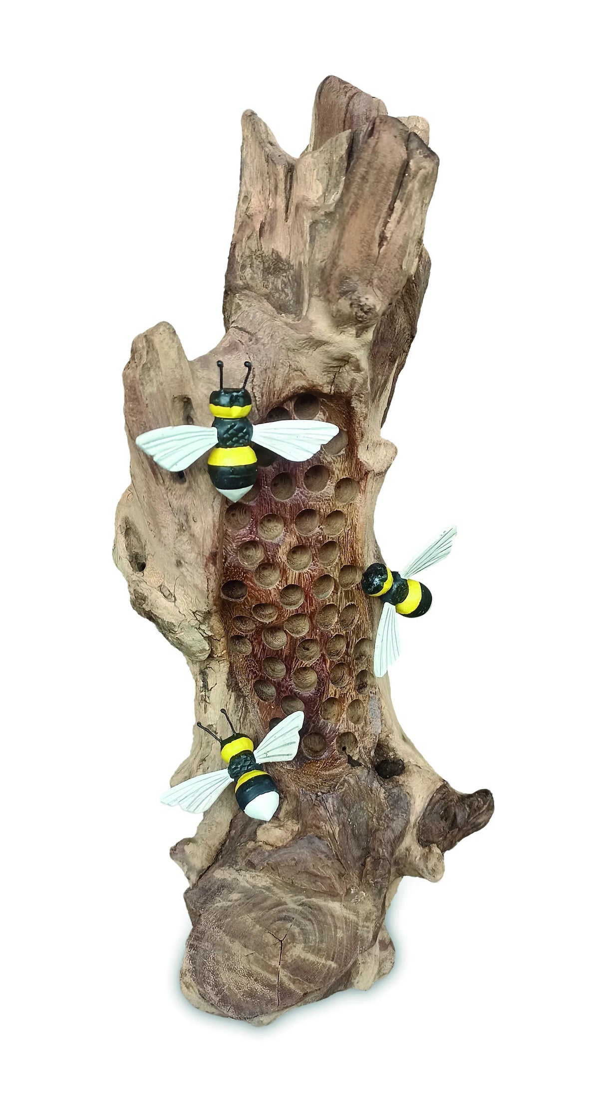Bumblebee Honeycomb Sculpture 25cm With 3 Painted Bees