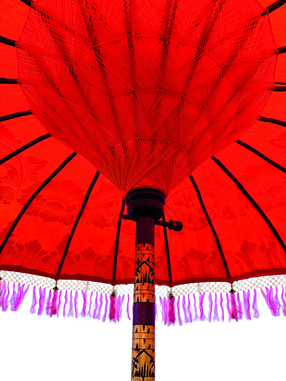 Sunset Bloom Bali Sun Parasol (Orange And Pink) 2m (With Pole Joint)