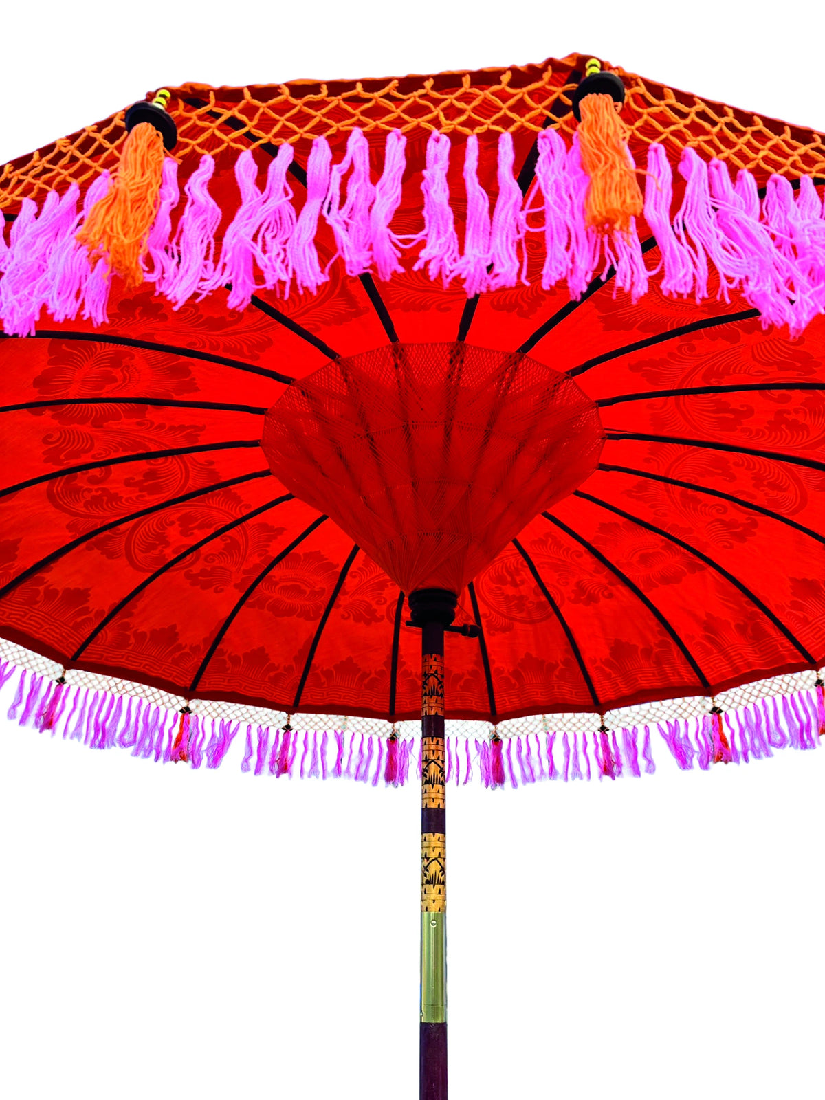 Sunset Bloom Bali Sun Parasol (Orange And Pink) 2m (With Pole Joint)
