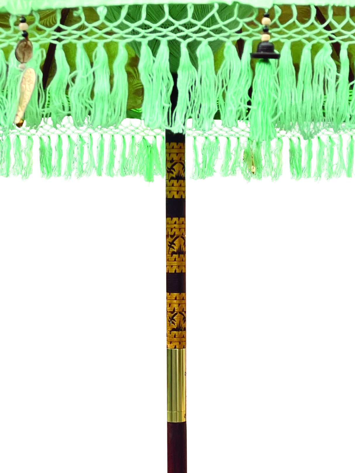 Bali Sun Parasol Mint Green And Gold 2m (With Pole Joint)