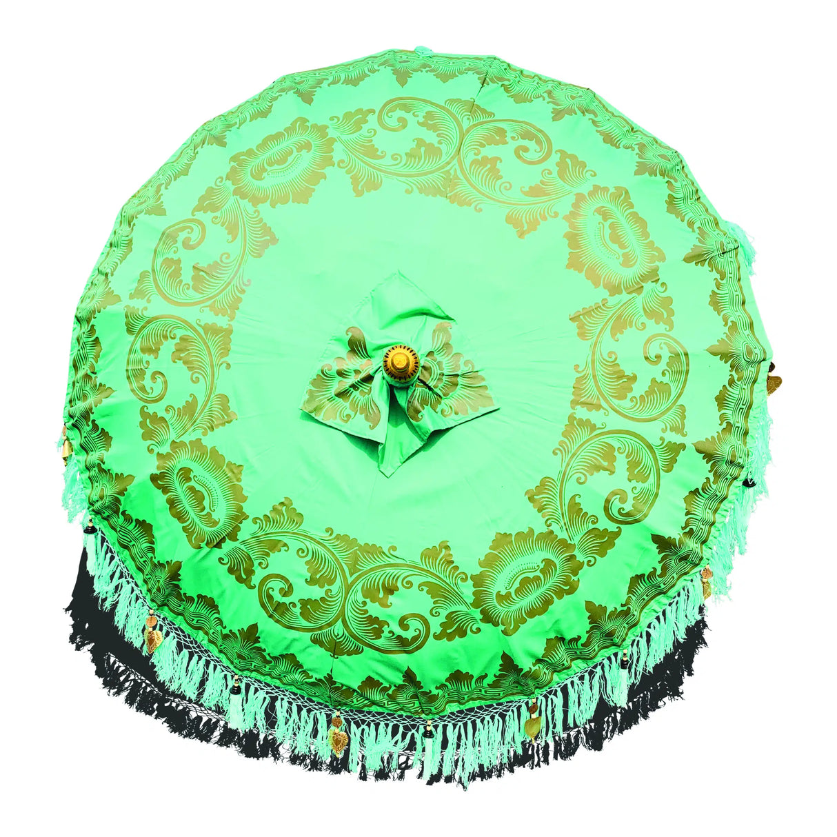 Bali Sun Parasol Mint Green And Gold 2m (With Pole Joint)