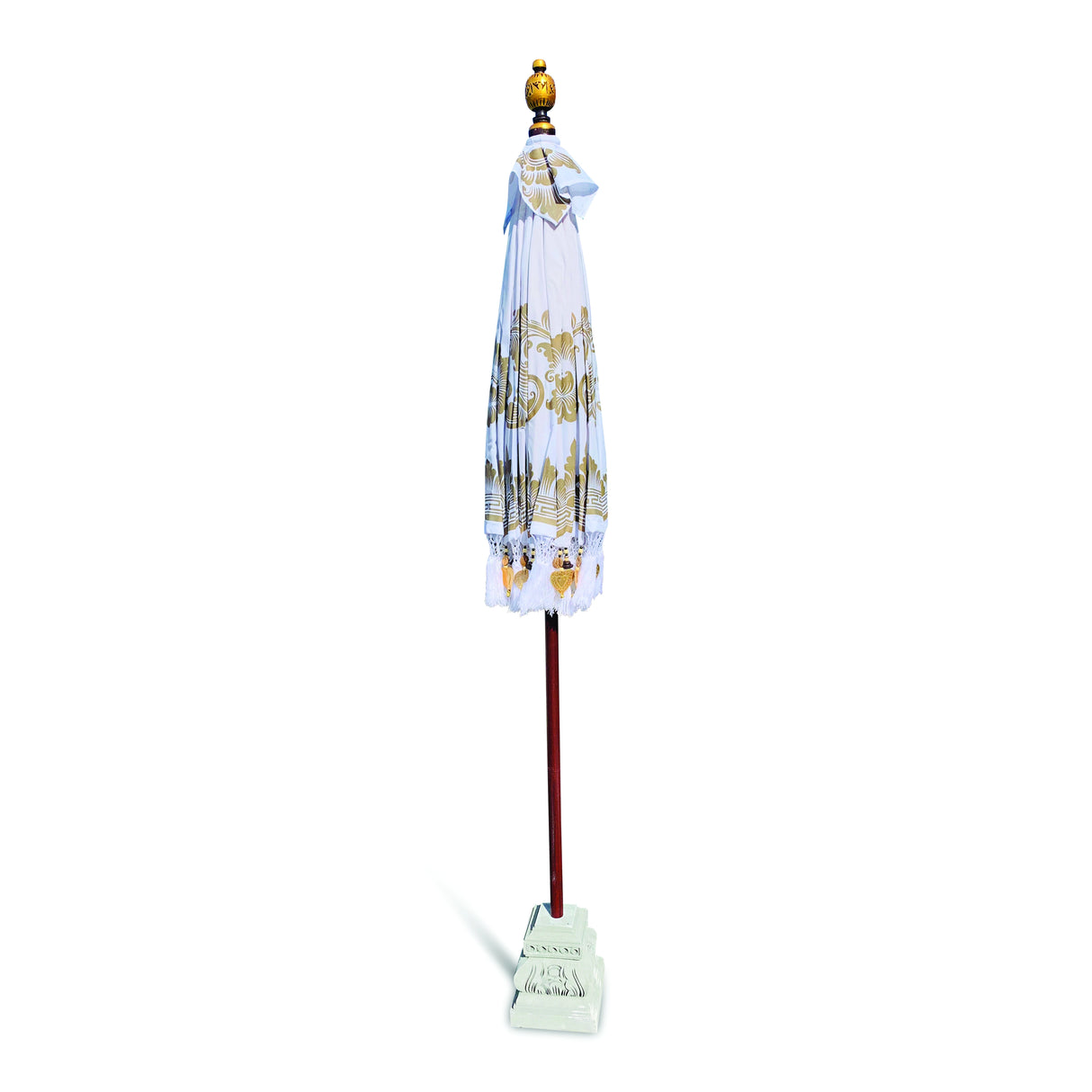 Bali Sun Parasol Cloud White And Gold 2m (With Pole Joint)