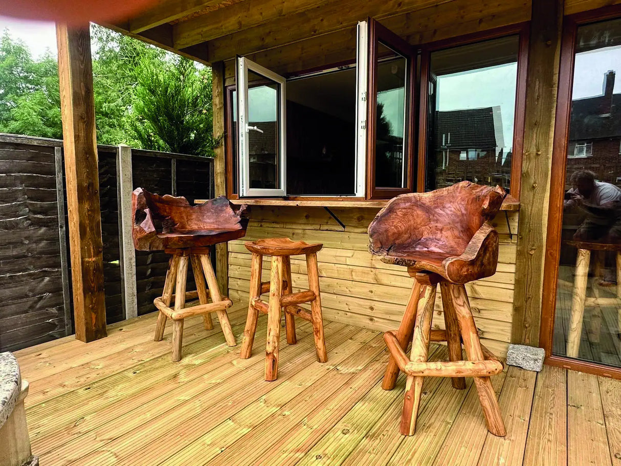 Root bar Tub Swivel Stool 4 legs