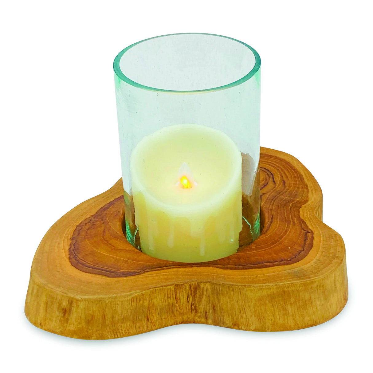 Root Natural Table Lantern With Glass