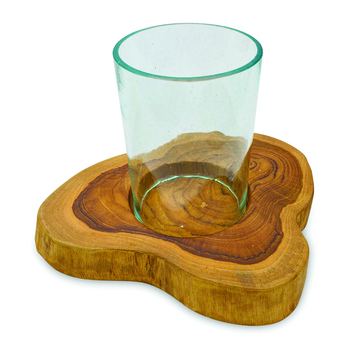 Root Natural Table Candle Lantern With Glass